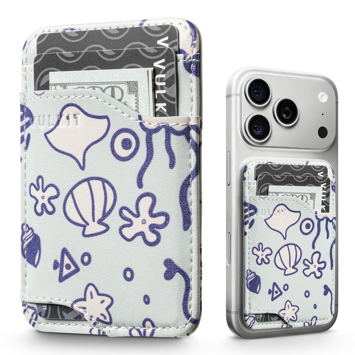 VPA118-Vulkit RFID Blocking PU Leather Stick-On Phone Card Holder, Adhesive Wallet for Cards & Cash