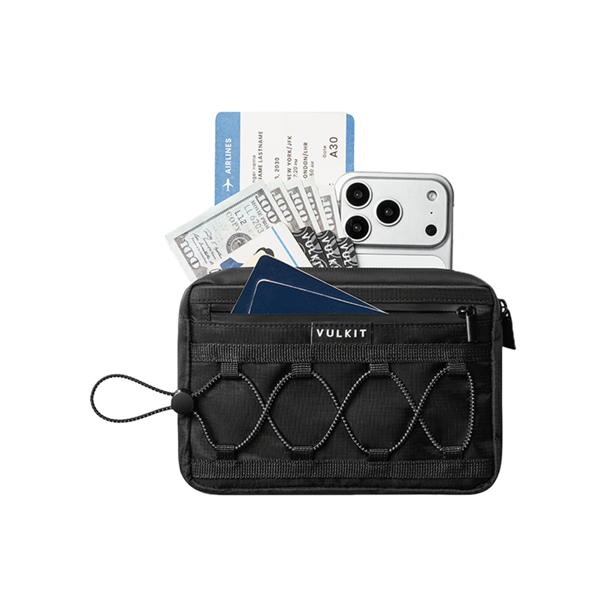 VB113-VULKIT Neck Wallet for Travel, Nylon Passport Holder RFID Blocking with Adjustable Lanyard