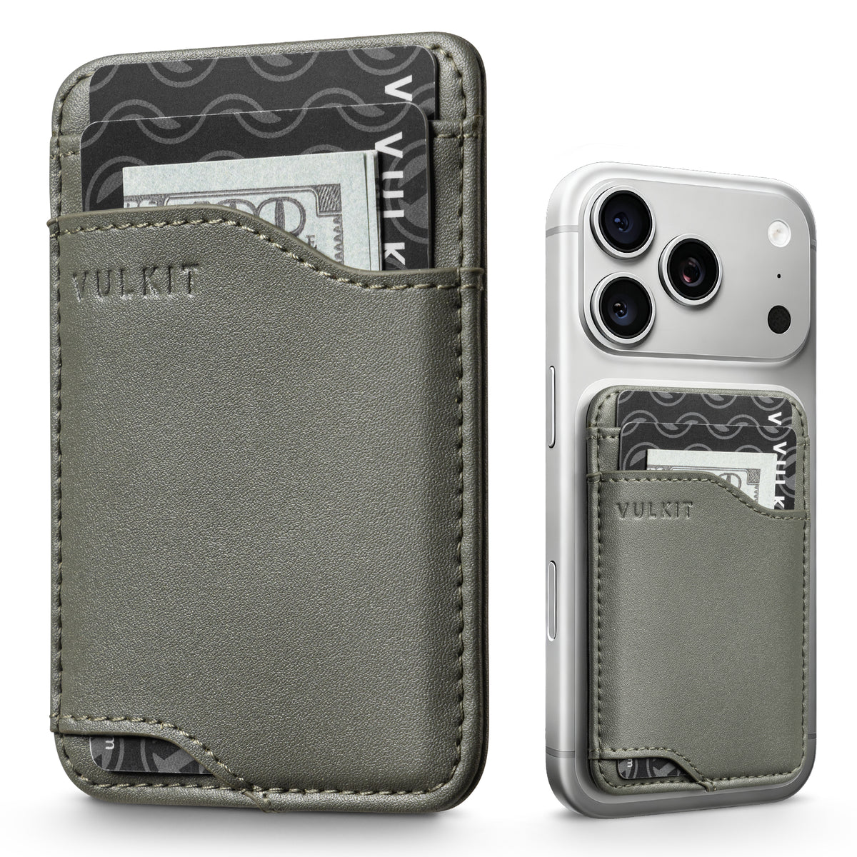 VPA118-Vulkit RFID Blocking PU Leather Stick-On Phone Card Holder, Adhesive Wallet for Cards & Cash