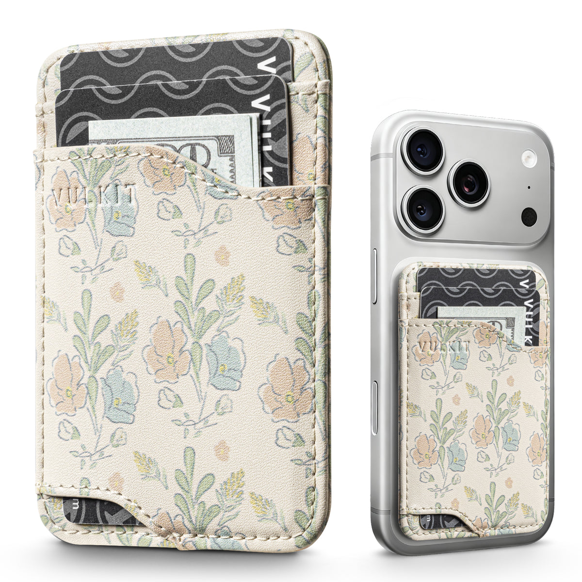 VPA118-Vulkit RFID Blocking PU Leather Stick-On Phone Card Holder, Adhesive Wallet for Cards & Cash