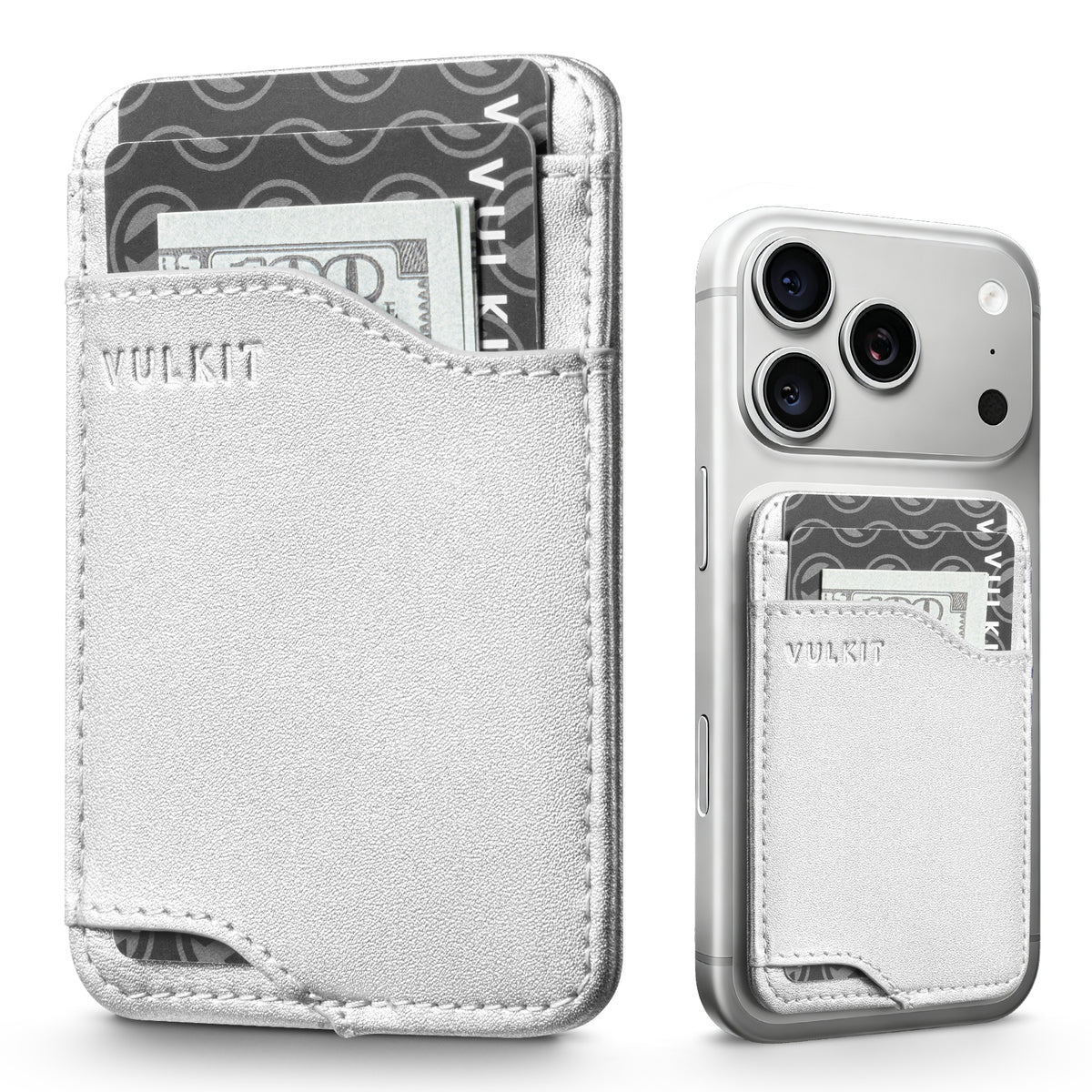 VPA118-Vulkit RFID Blocking PU Leather Stick-On Phone Card Holder, Adhesive Wallet for Cards & Cash