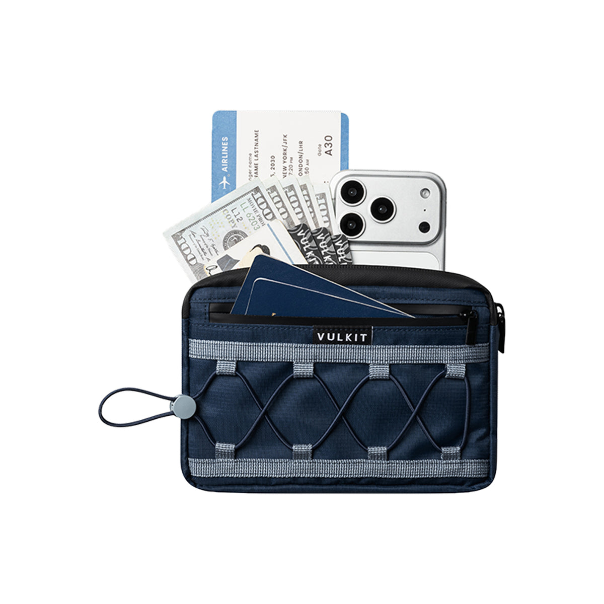 VB113-VULKIT Neck Wallet for Travel, Nylon Passport Holder RFID Blocking with Adjustable Lanyard