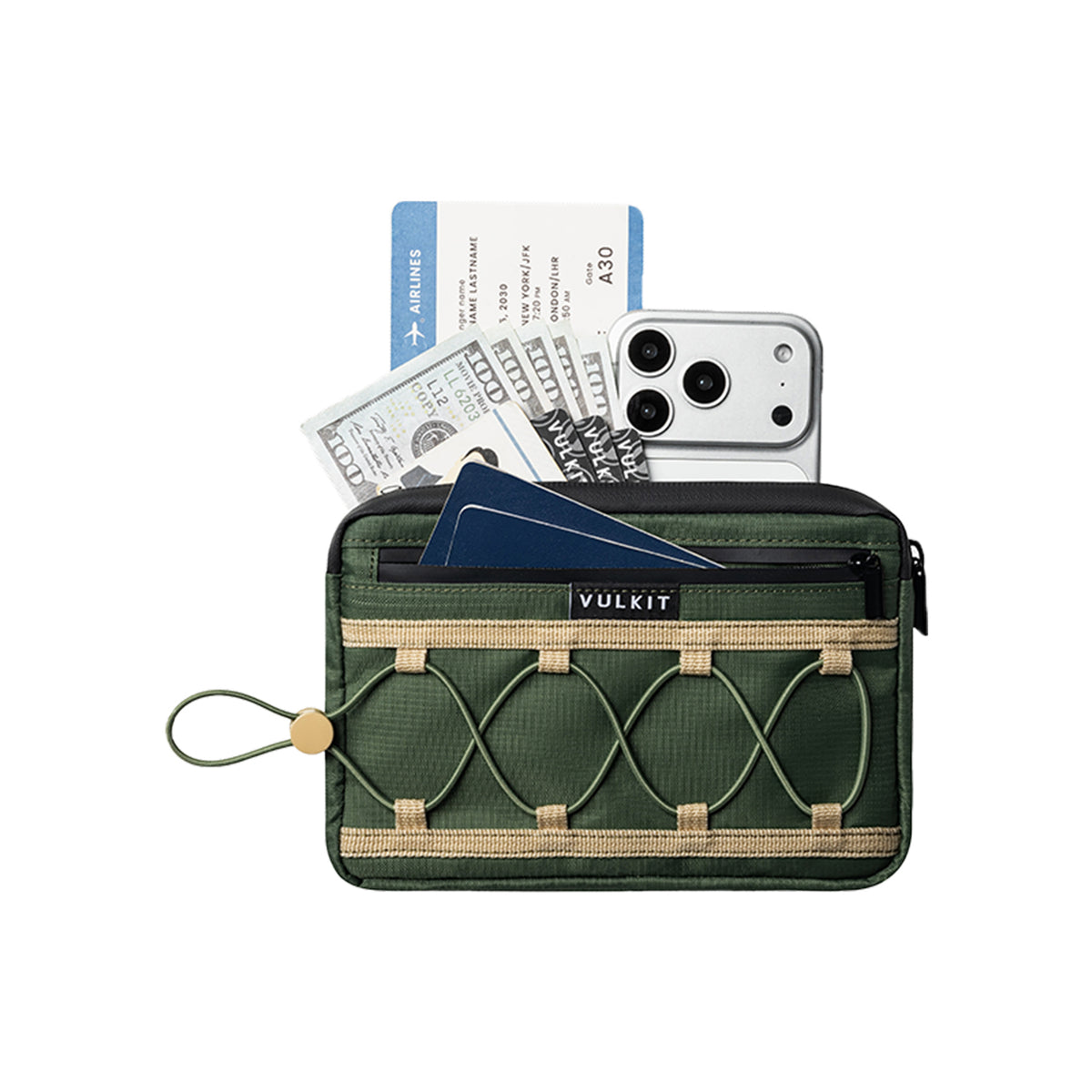 VB113-VULKIT Neck Wallet for Travel, Nylon Passport Holder RFID Blocking with Adjustable Lanyard
