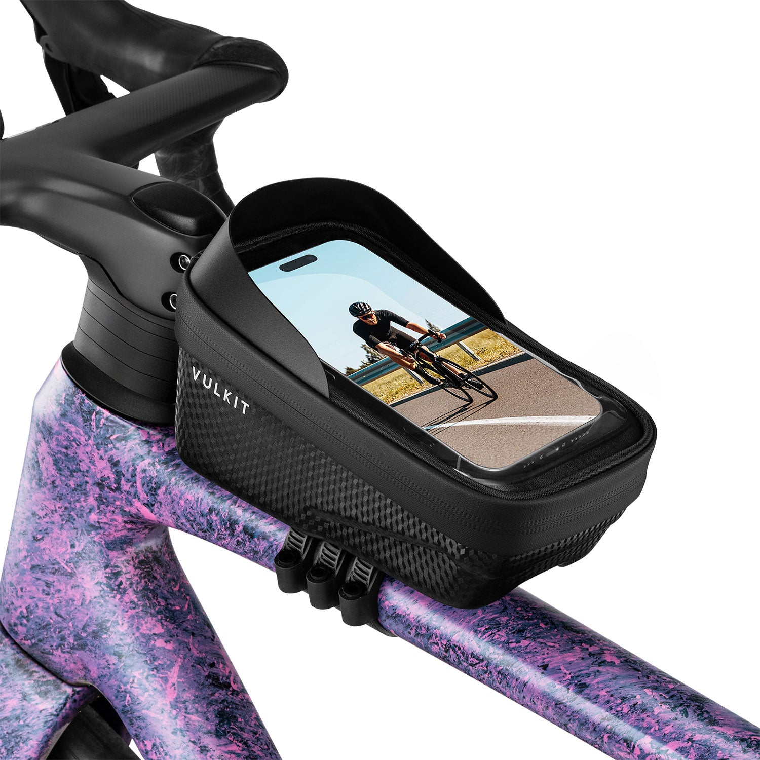 VBB100 - Bike Frame Bag with Touchscreen Phone Holder, Waterproof Cycling Pouch for Road and Mountain Bikes