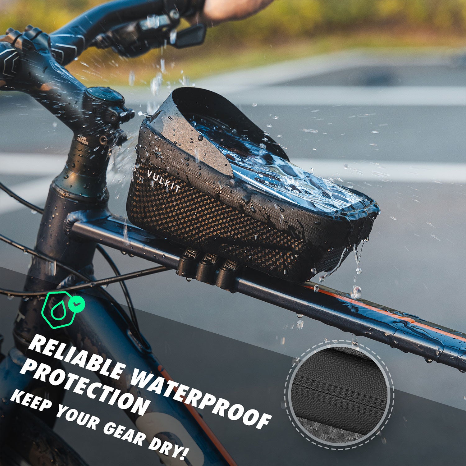 VBB100 - Bike Frame Bag with Touchscreen Phone Holder, Waterproof Cycling Pouch for Road and Mountain Bikes