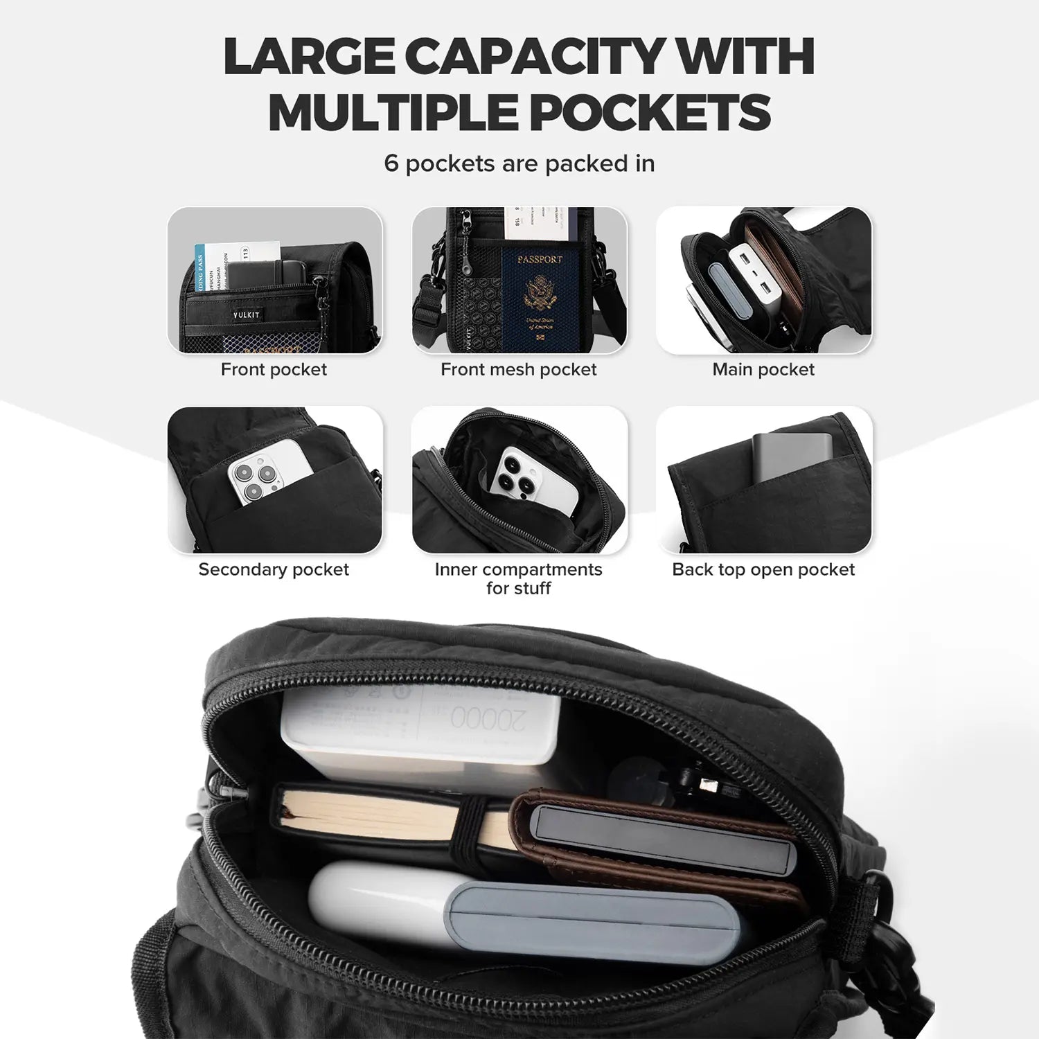 VB104 - Lightweight Small Messenger Bag with Adjustable Strap