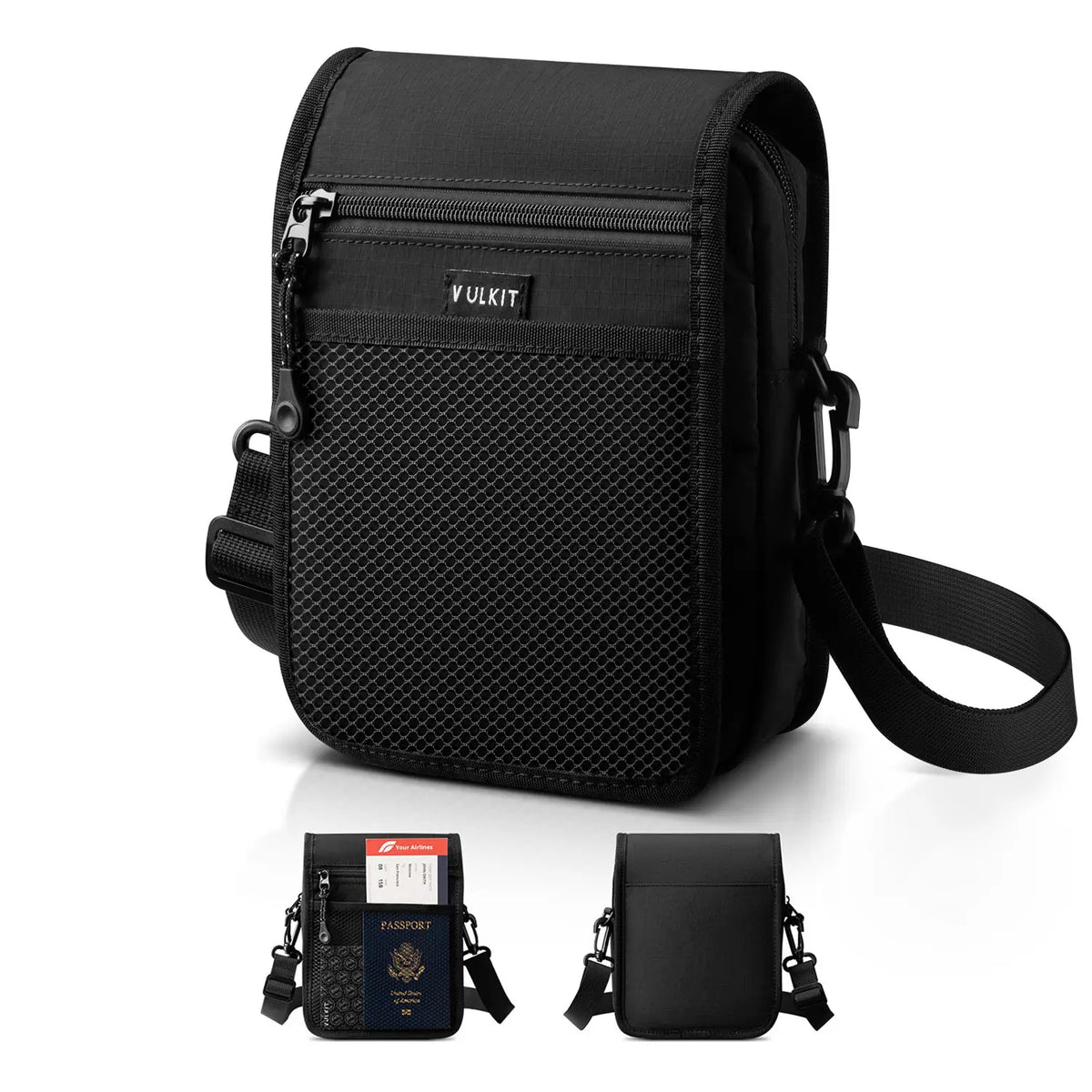 BagBase Borsa A Tracolla Regolabile BG30 - Mini Messenger Per IPad E Tablet, Marina Francese, Poliestere 600D