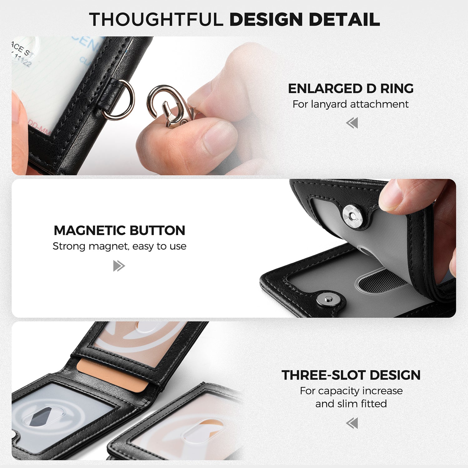 VBH101 - Leather Card Holder Bus Train ID Travel Card Holder/Driving Lisence Minimalist Wallet ID Badge Credit Card Holder