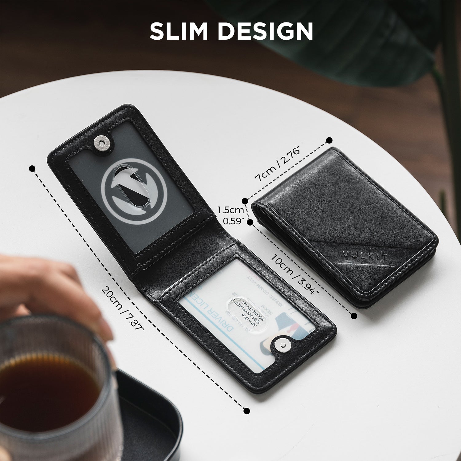 VBH101 - Leather Card Holder Bus Train ID Travel Card Holder/Driving Lisence Minimalist Wallet ID Badge Credit Card Holder