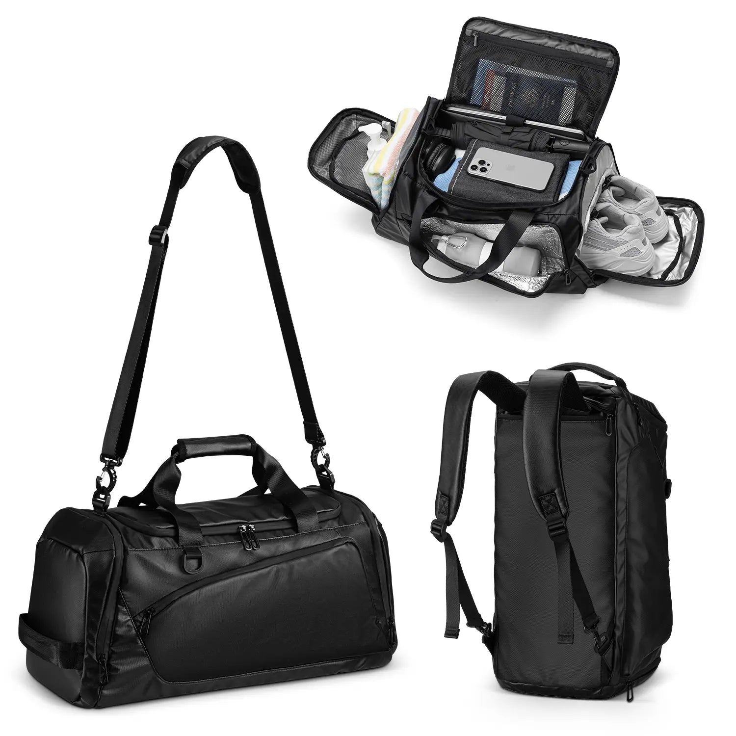 VBP102 - 3-in-1 Travel Garment Backpack, 55L Expandable, USB Charging, Water-Resistant