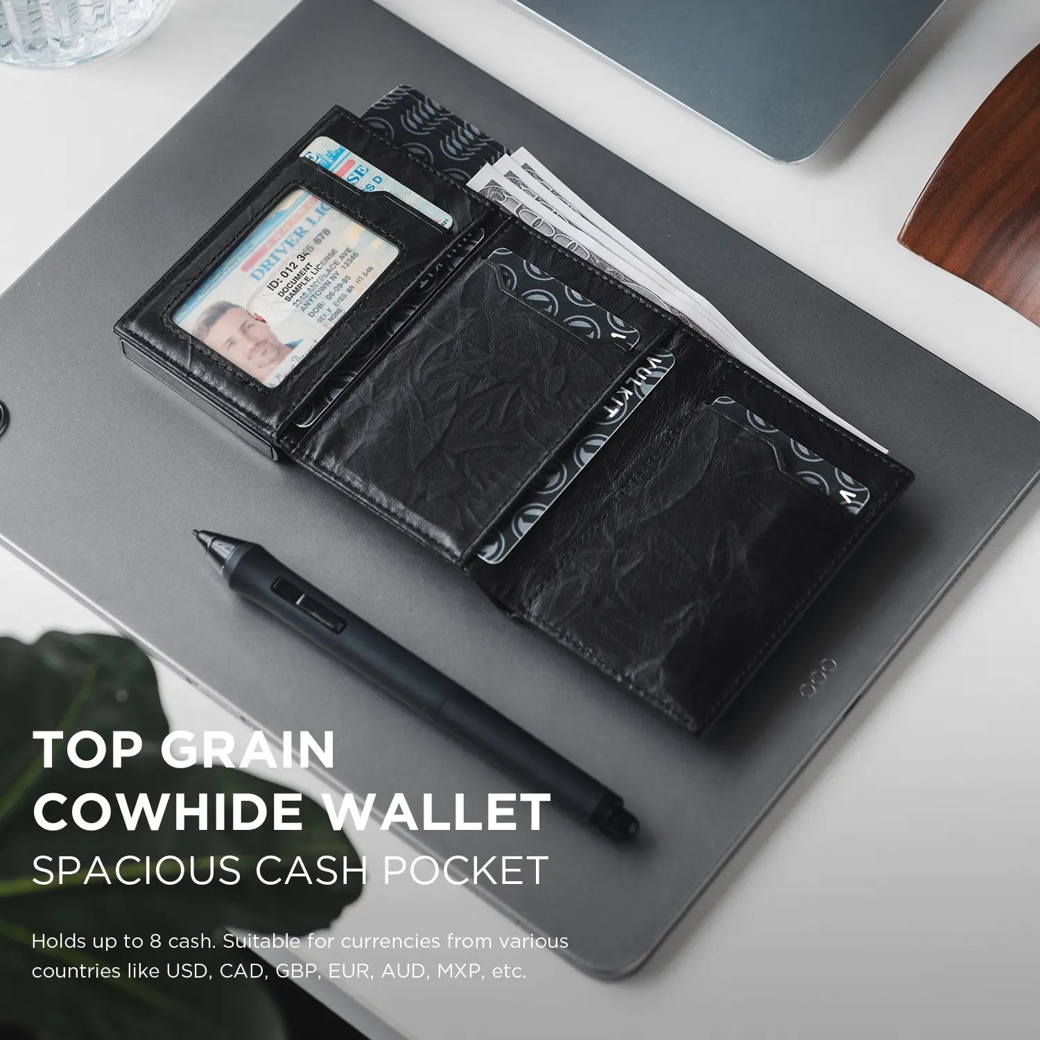 VC302P-Numbered Limited Edition, Genuine Leather Tri-fold Wallet