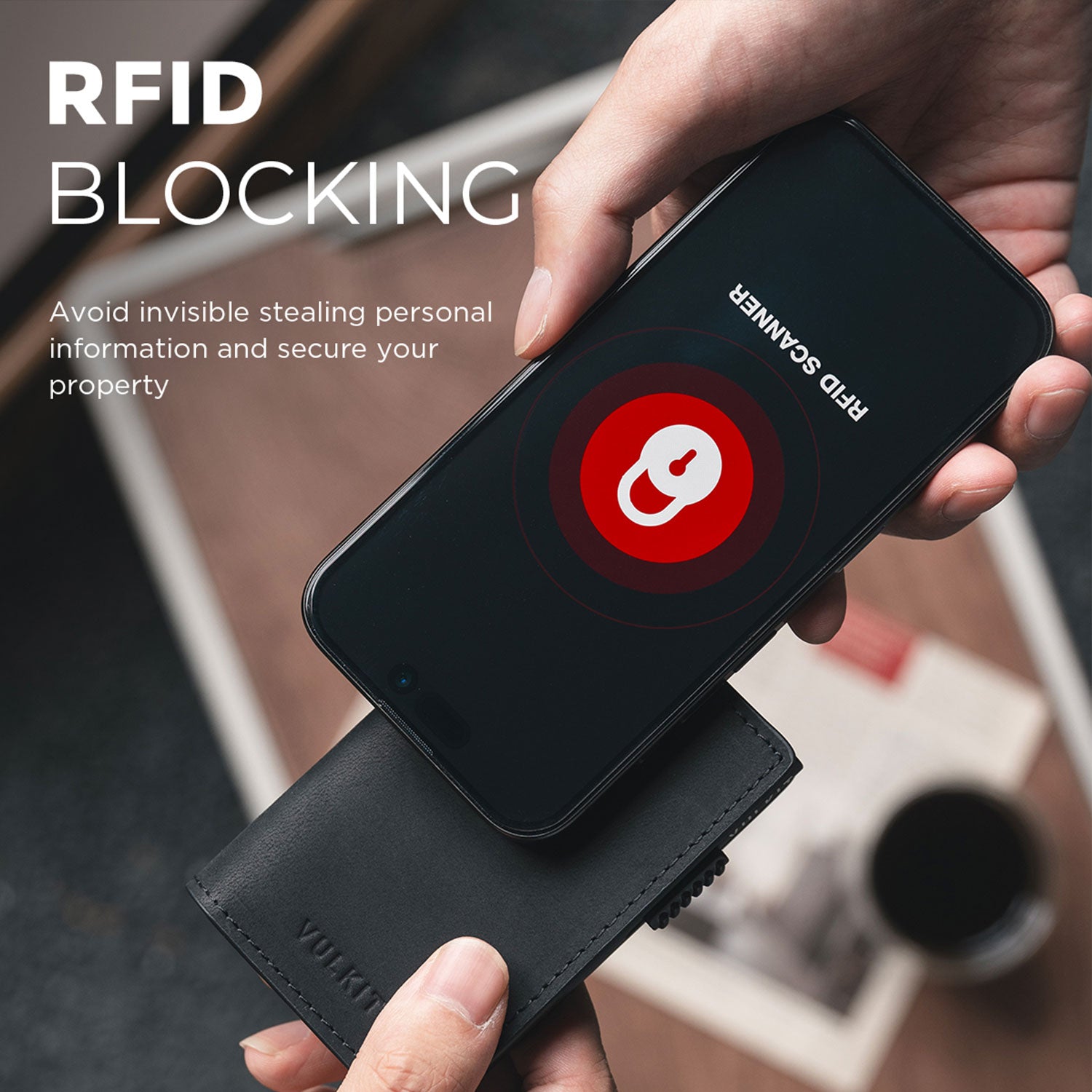 VC305P - Slim Leather Pop-Up Card Holder Wallet , RFID Blocking, Holds 11 Cards & Cash