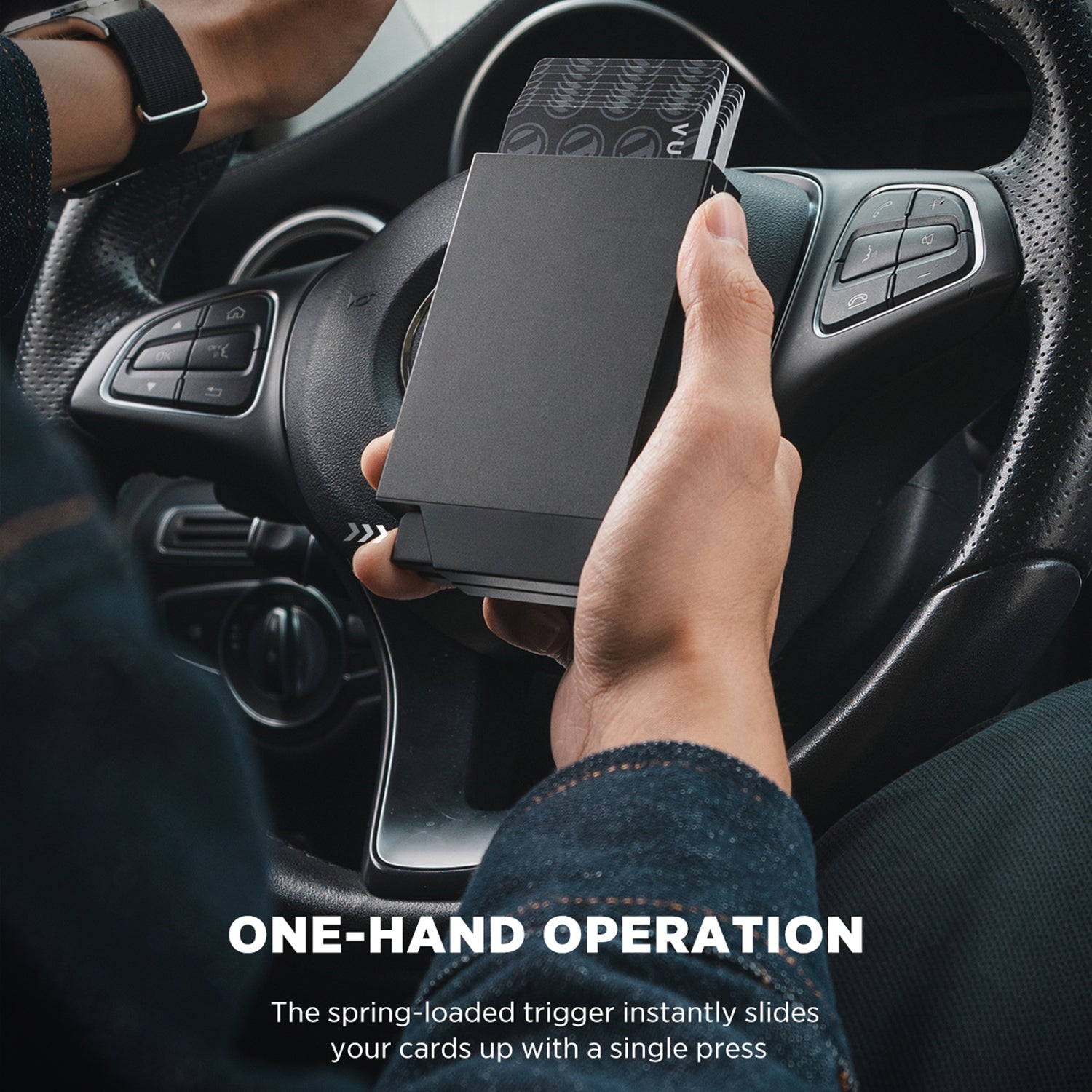 VC400D - Double Pop Up Card Holder, RFID Blocking, Slim Metal Case for 12 to 14 Cards