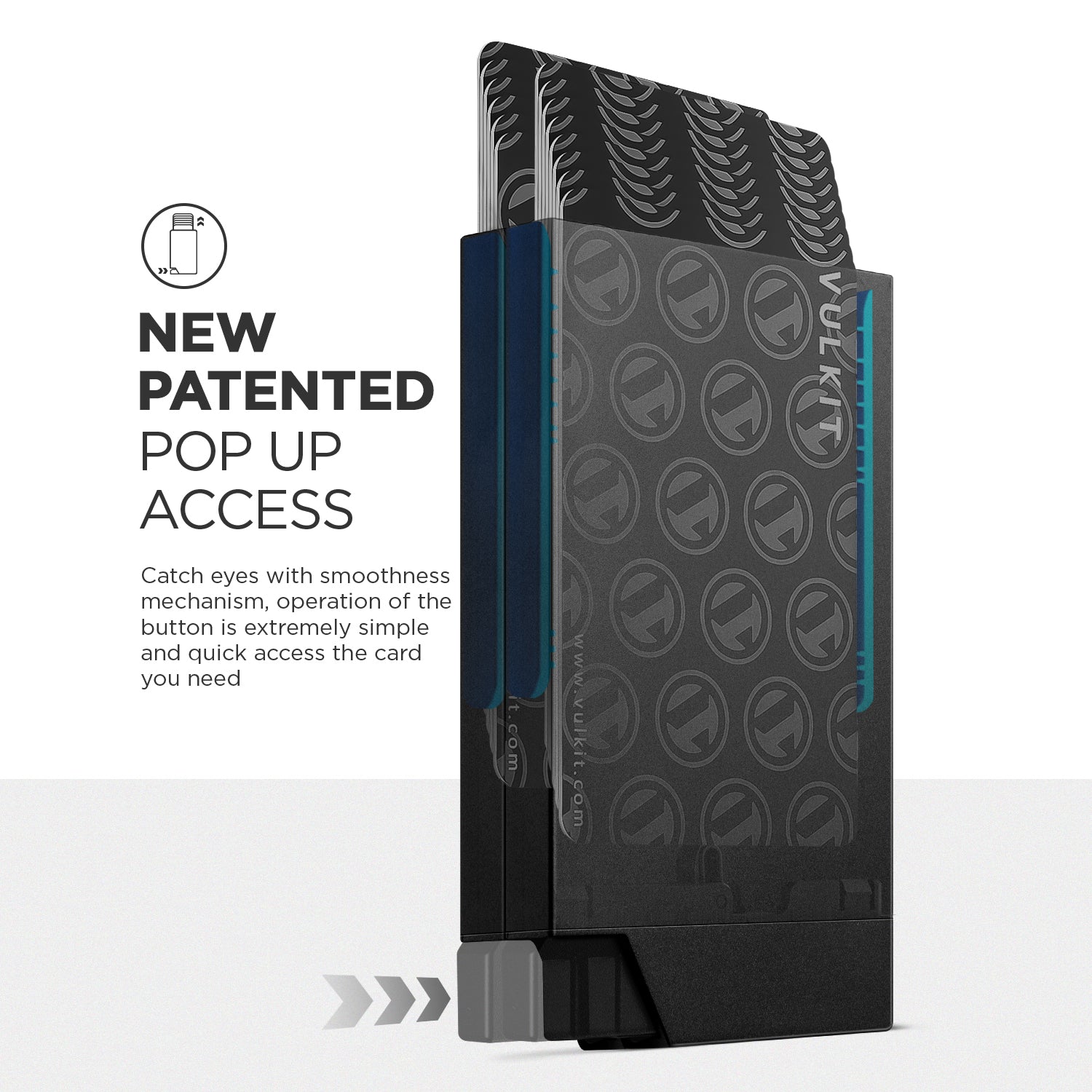 VC400D - Double Pop Up Card Holder, RFID Blocking, Slim Metal Case for 12 to 14 Cards