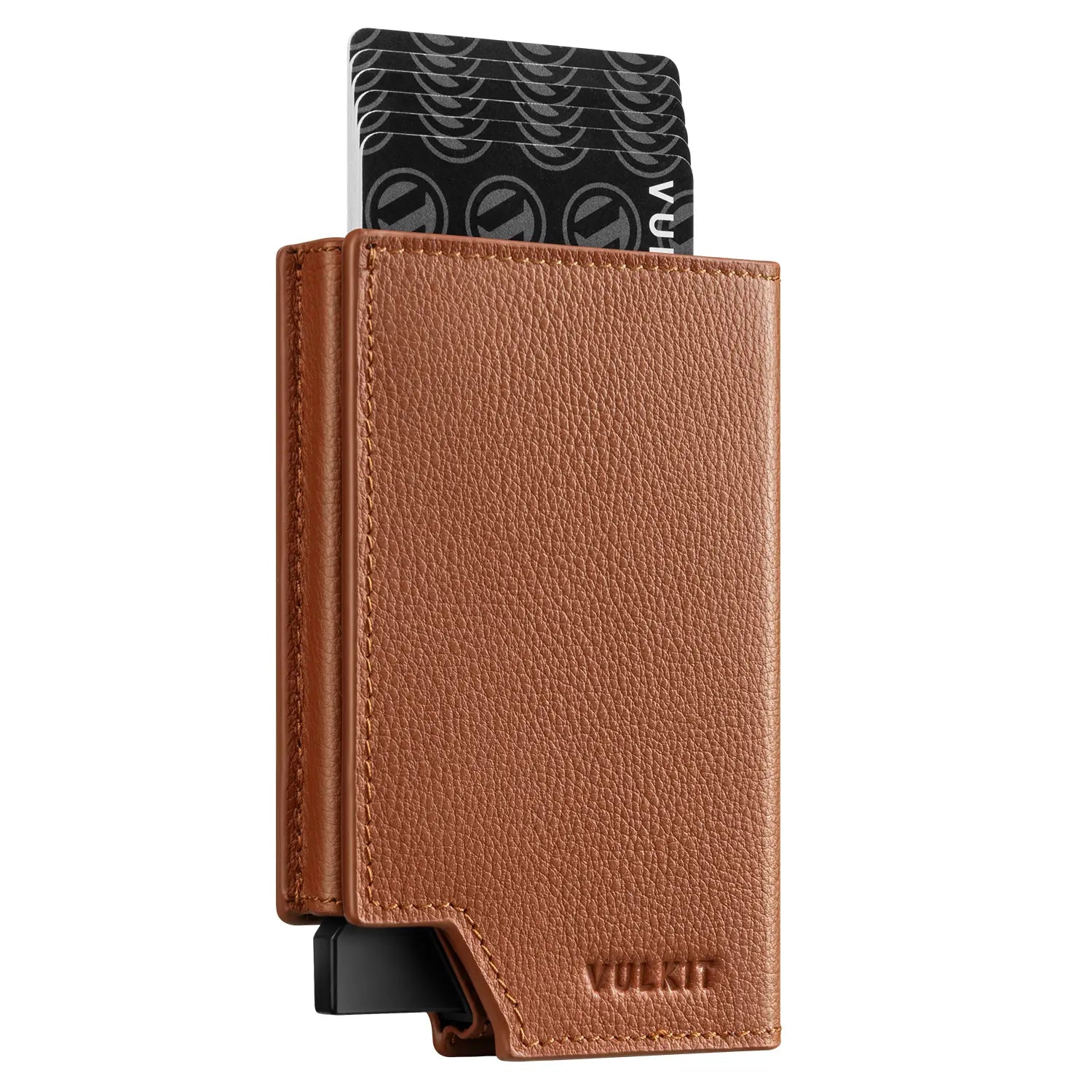 VC402P- New Patented Genuine Leather RFID Pop-Up Wallet