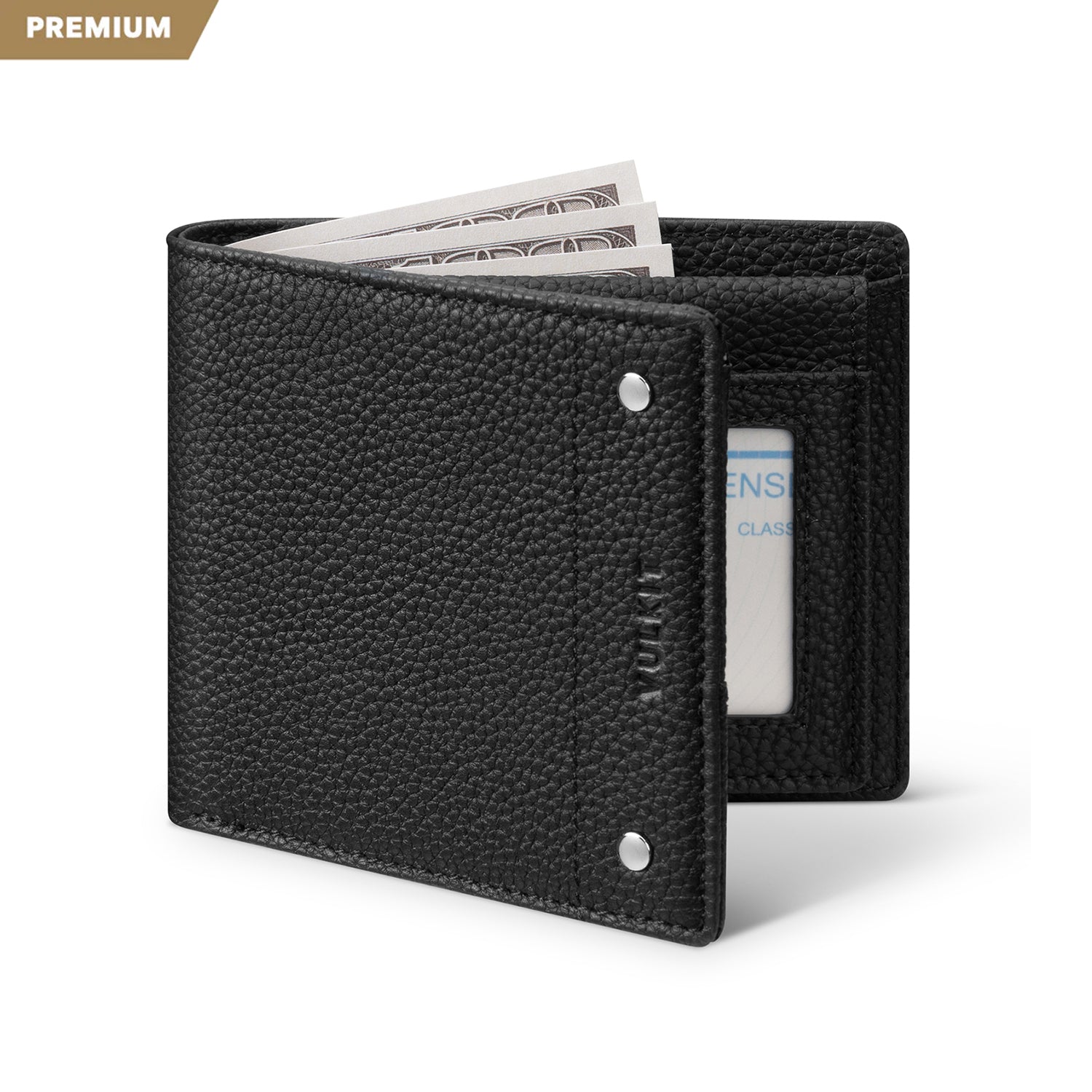 VW119P - Ultra-thin RFID Blocking Genuine Leather Bi-fold Wallet