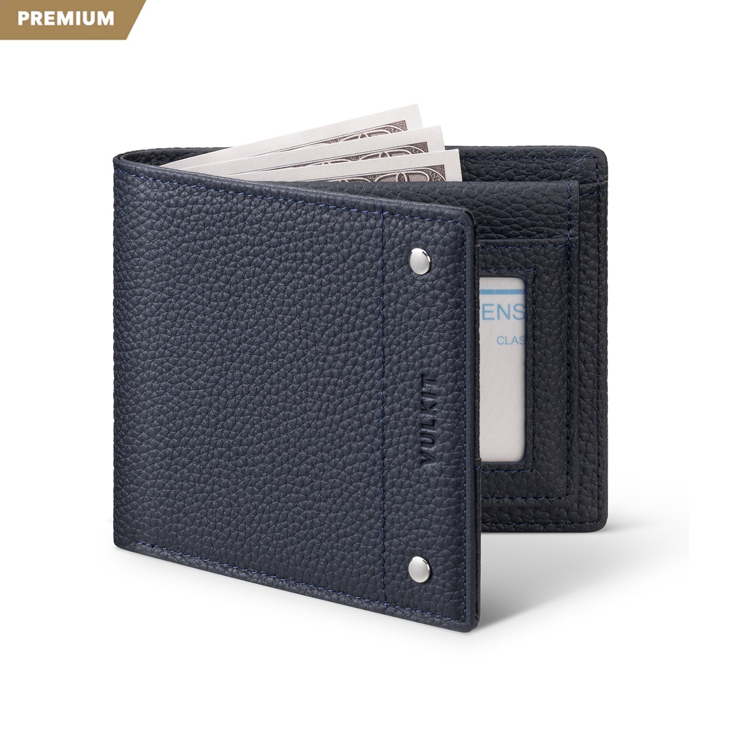 VW119P - Ultra-thin RFID Blocking Genuine Leather Bi-fold Wallet