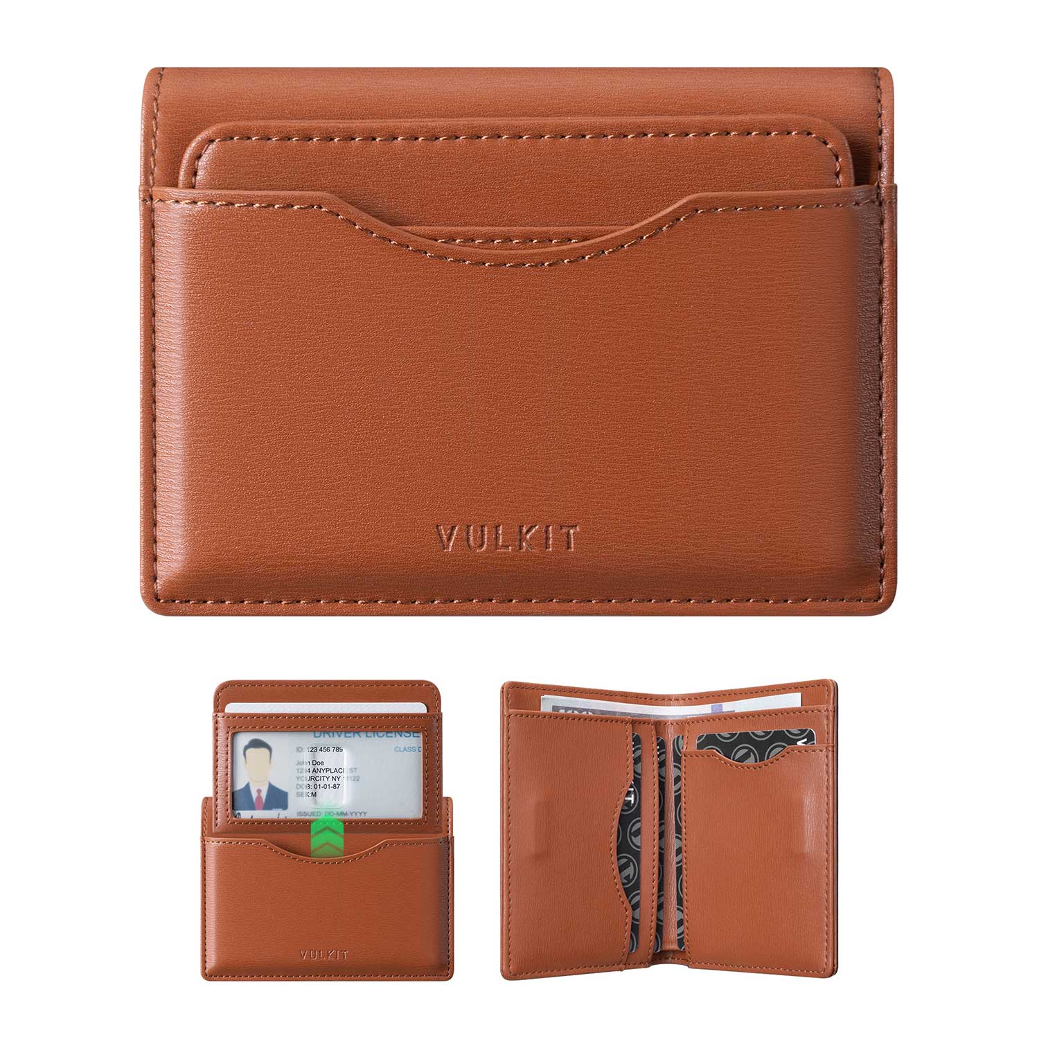 VW134 - Slim RFID Blocking Leather Card Holder with Magnetic Closure