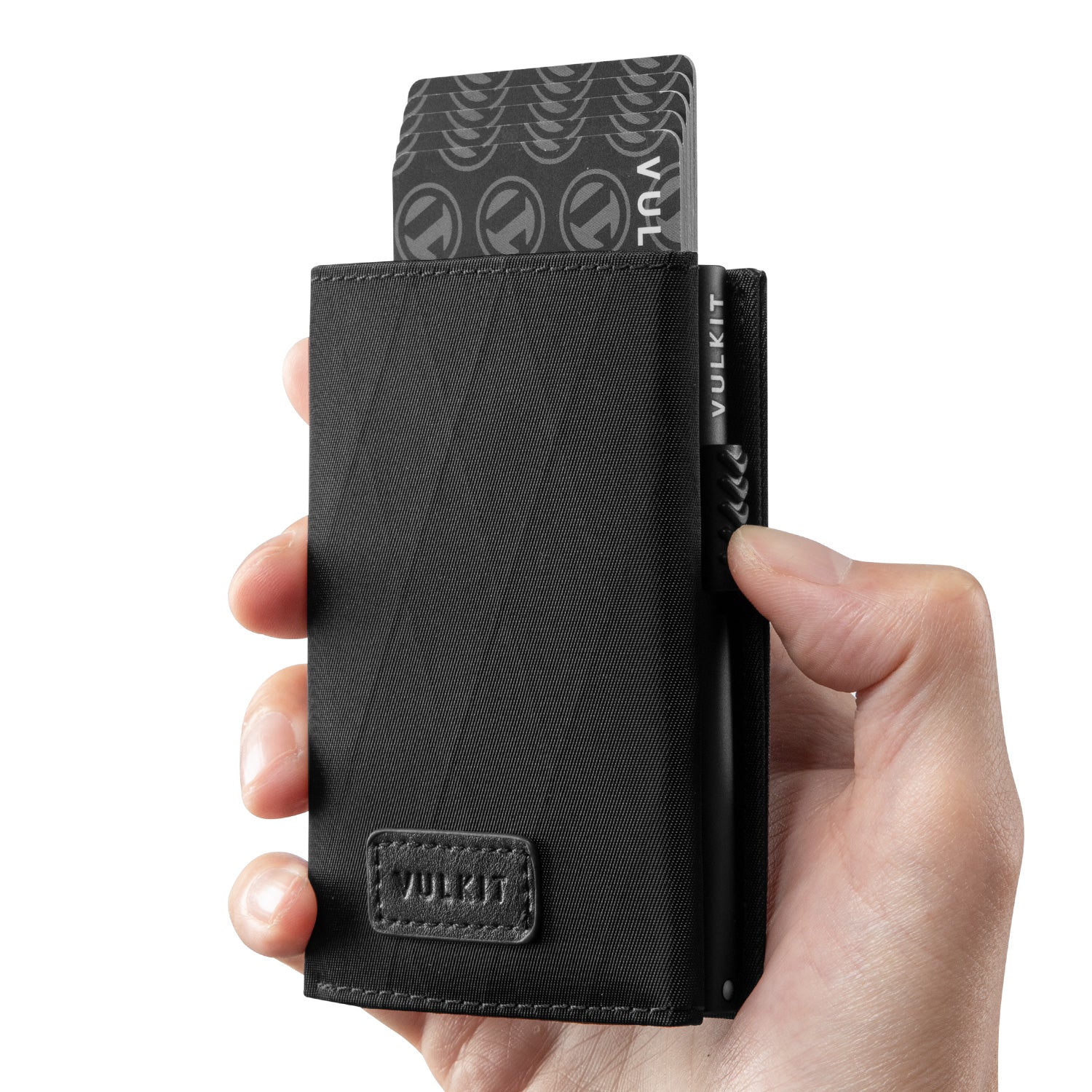 VC302F- Waterproof Fabic, Side Slider Mechanism, Back Zipper Slot, Magnetic Strip Closure Tri-fold Wallet