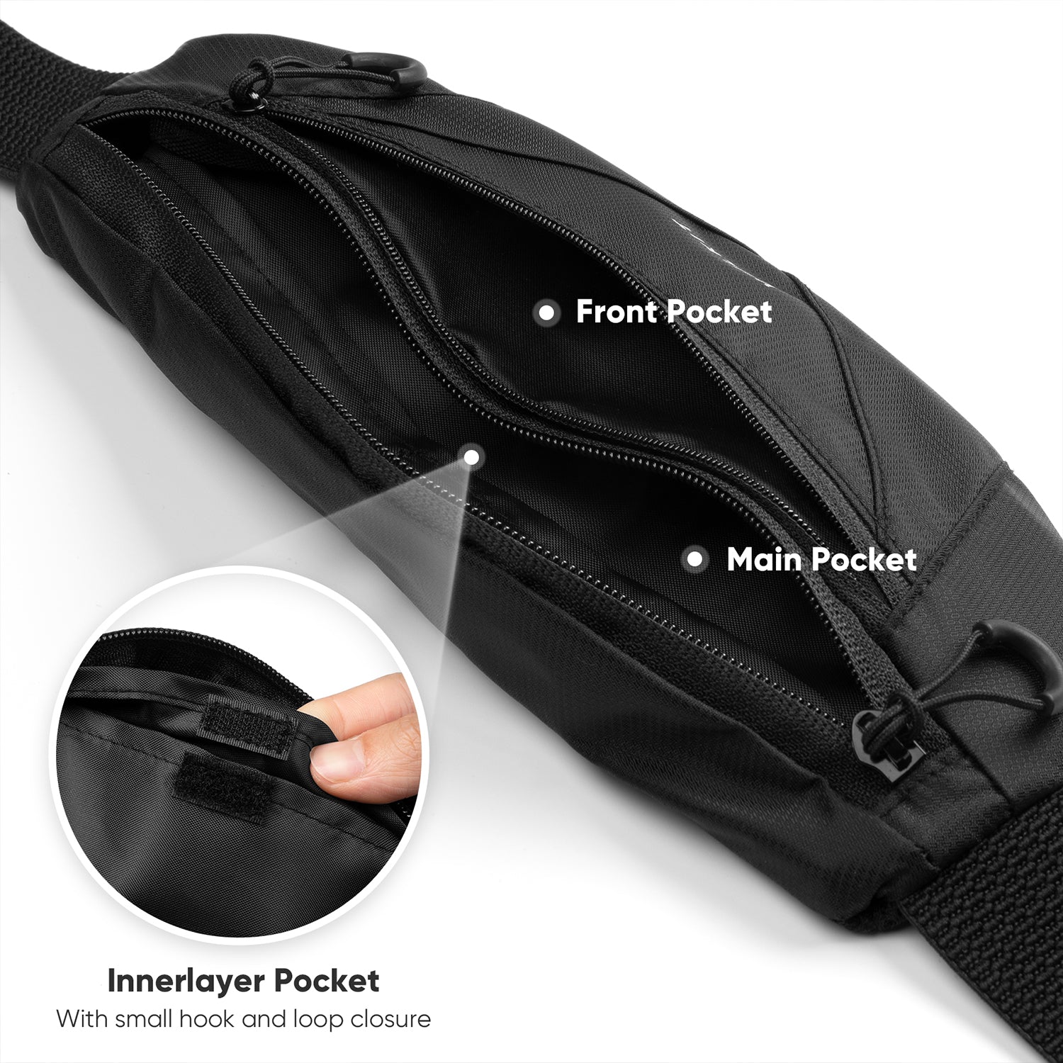 VRB101- Waterproof Waist Fanny Pack, Adjustable Running Belt for Phones Under 7''