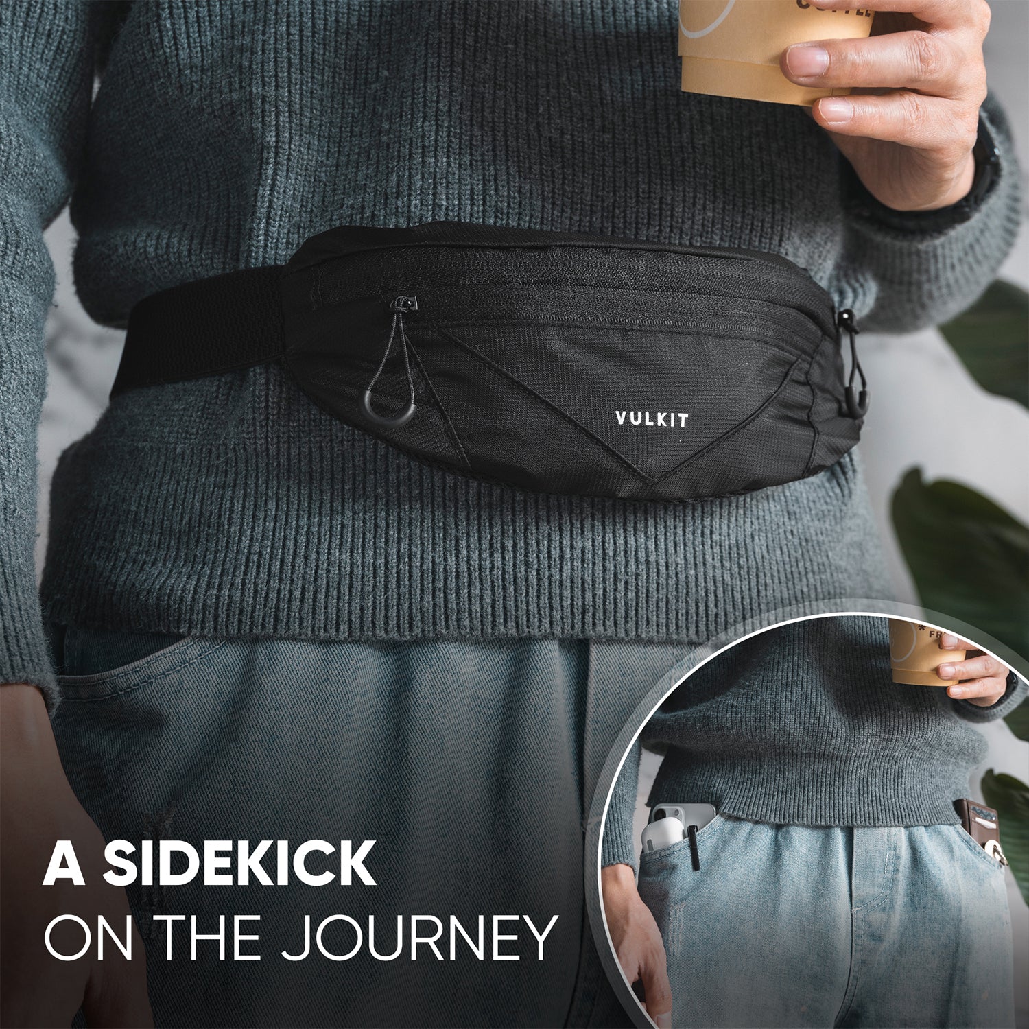 VRB101- Waterproof Waist Fanny Pack, Adjustable Running Belt for Phones Under 7''