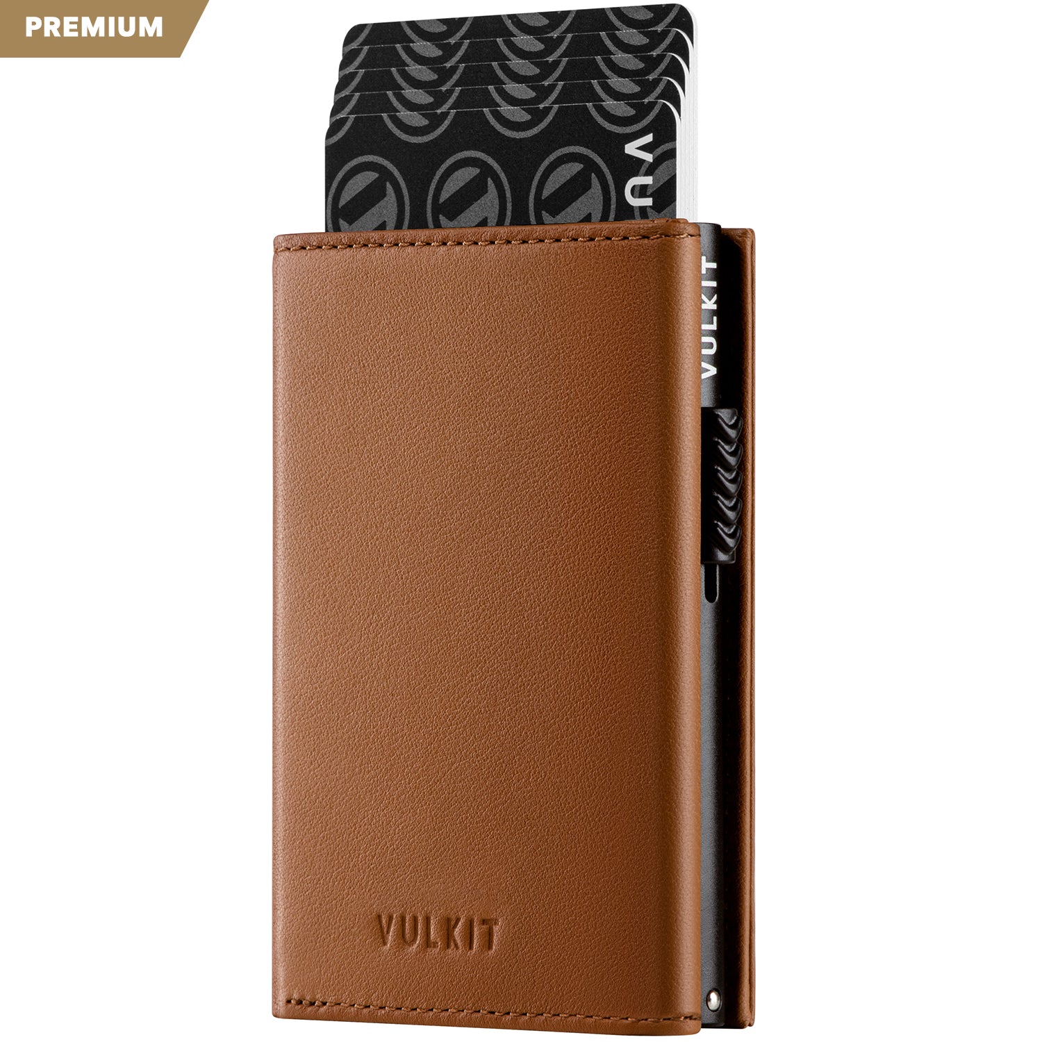 VC302P- Genuine Leather, Side Slider Mechanism, Back Zipper Slot, Magnetic Strip Closure Tri-fold Wallet