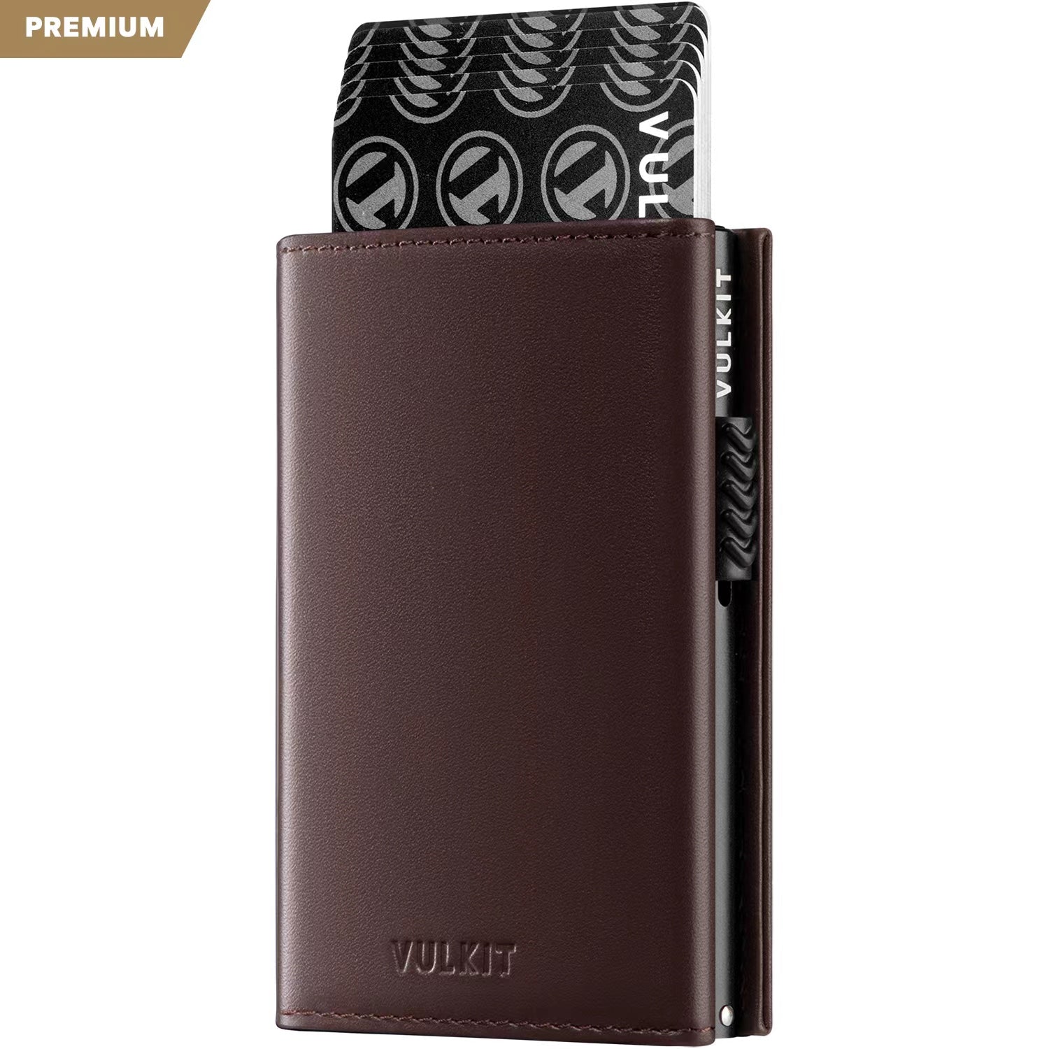 VC302P- Genuine Leather, Side Slider Mechanism, Back Zipper Slot, Magnetic Strip Closure Tri-fold Wallet