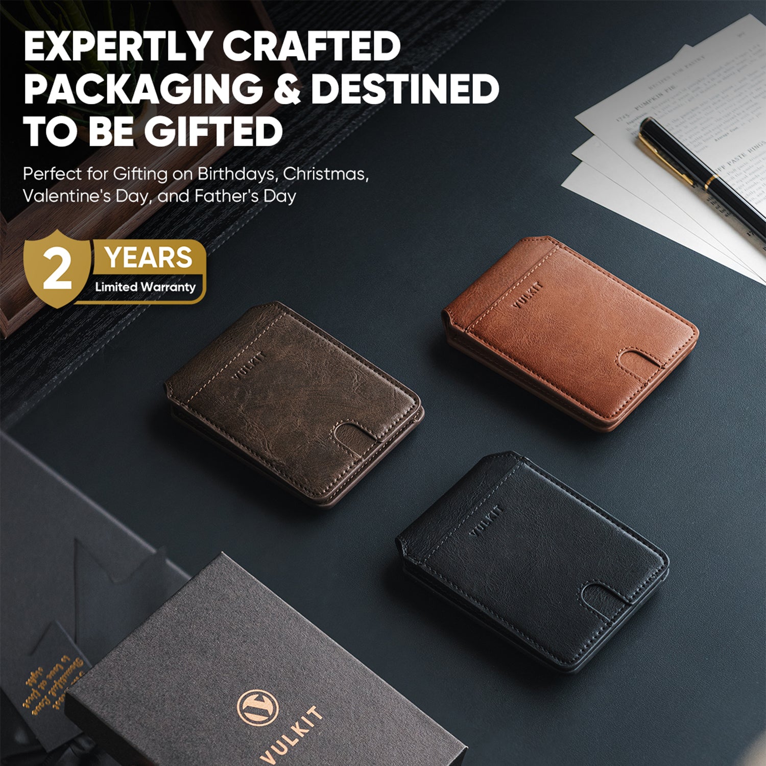 VW127-Smart Slim RFID Blocking Wallet with AirTag Holder – VULKIT