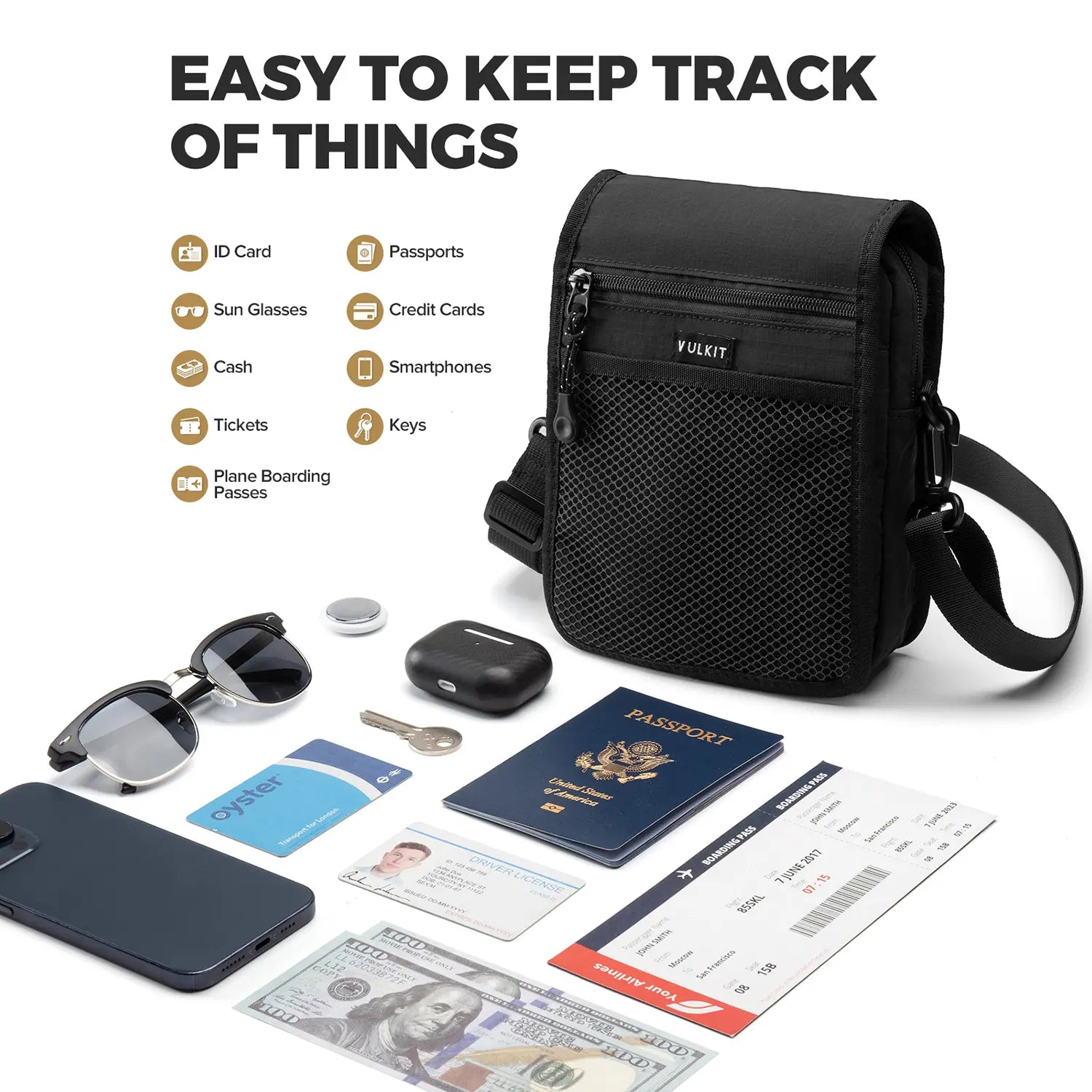 VB104 - Lightweight Small Messenger Bag with Adjustable Strap