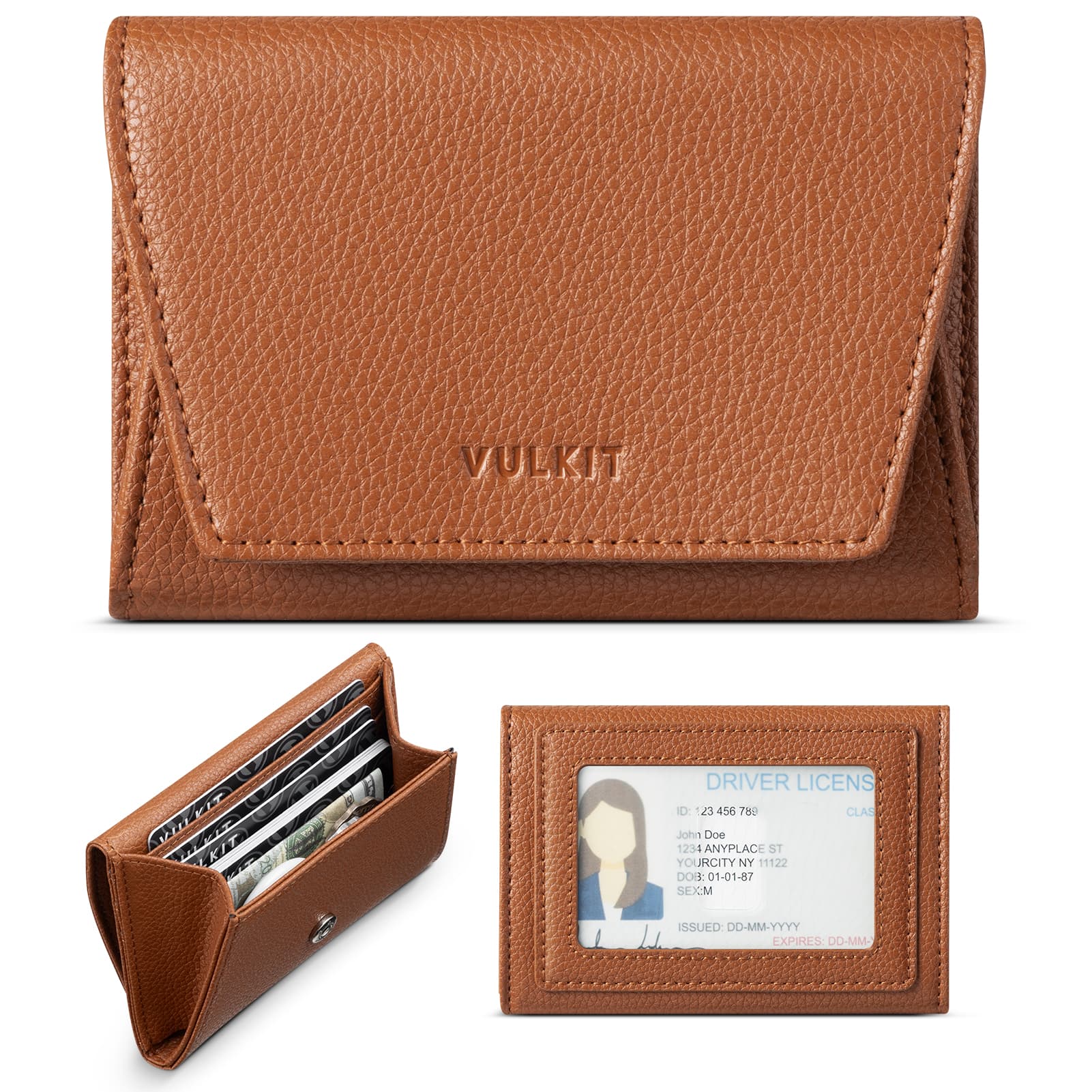 VBC105 - Top-Grain Leather Minimalist Wallet with RFID Protection