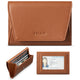 VBC105 - Cartera minimalista de piel de primera calidad con protección RFID, 3 ranuras para tarjetas y ventana para identificación 