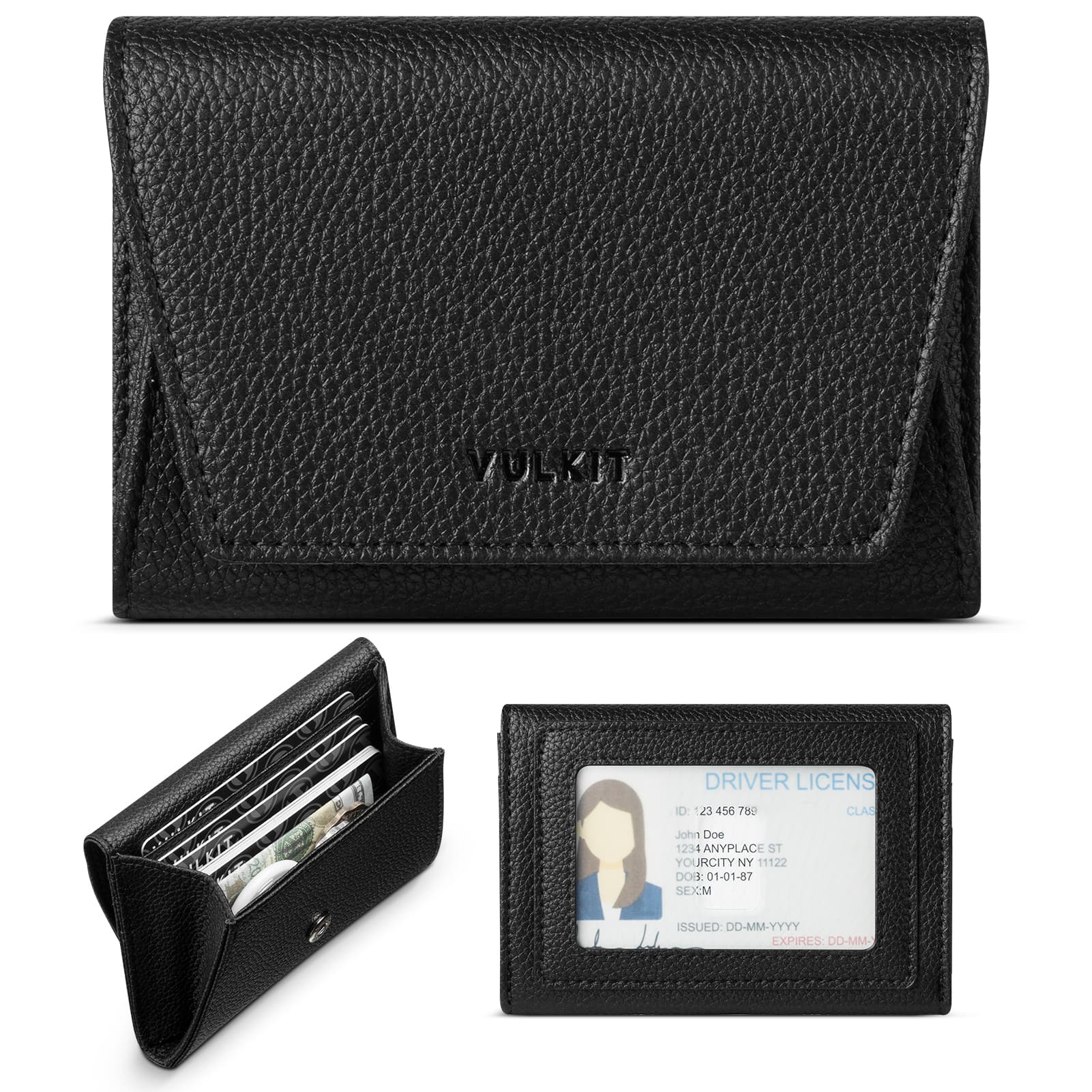 VBC105 - Top-Grain Leather Minimalist Wallet with RFID Protection