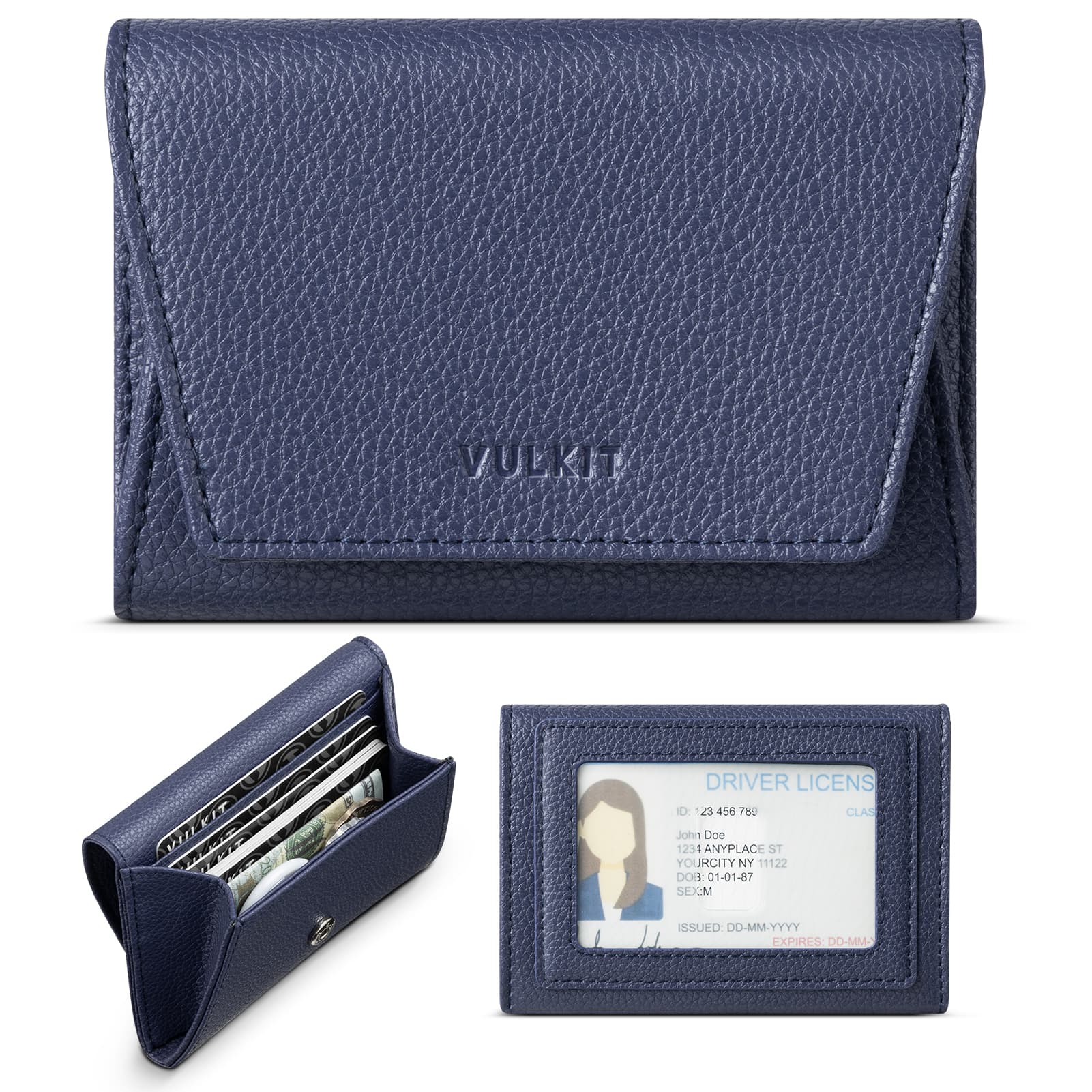 VBC105 - Top-Grain Leather Minimalist Wallet with RFID Protection