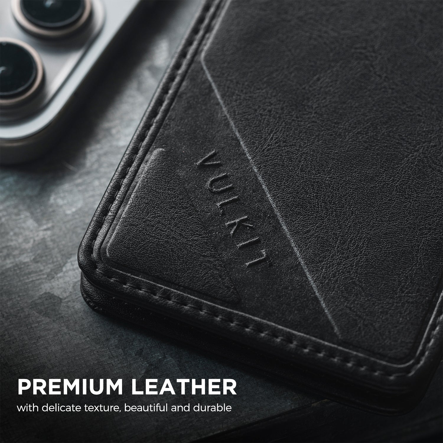 VBH101 - Leather Card Holder ,3 Visual ID Windows – VULKIT