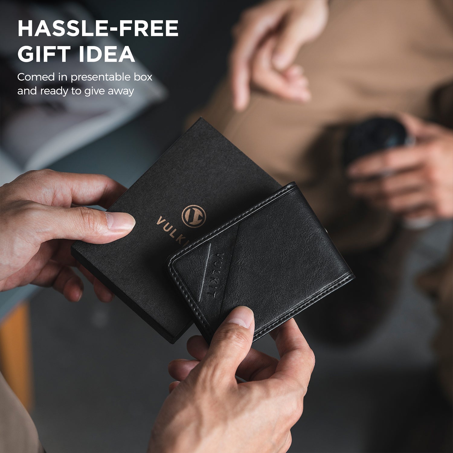 VBH101 - Leather Card Holder ,3 Visual ID Windows – VULKIT