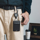 VBH102-Leather Bifold Badge Holder Wallet with Retractable Clip