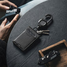 VBH102-Leather Bifold Badge Holder Wallet with Retractable Clip