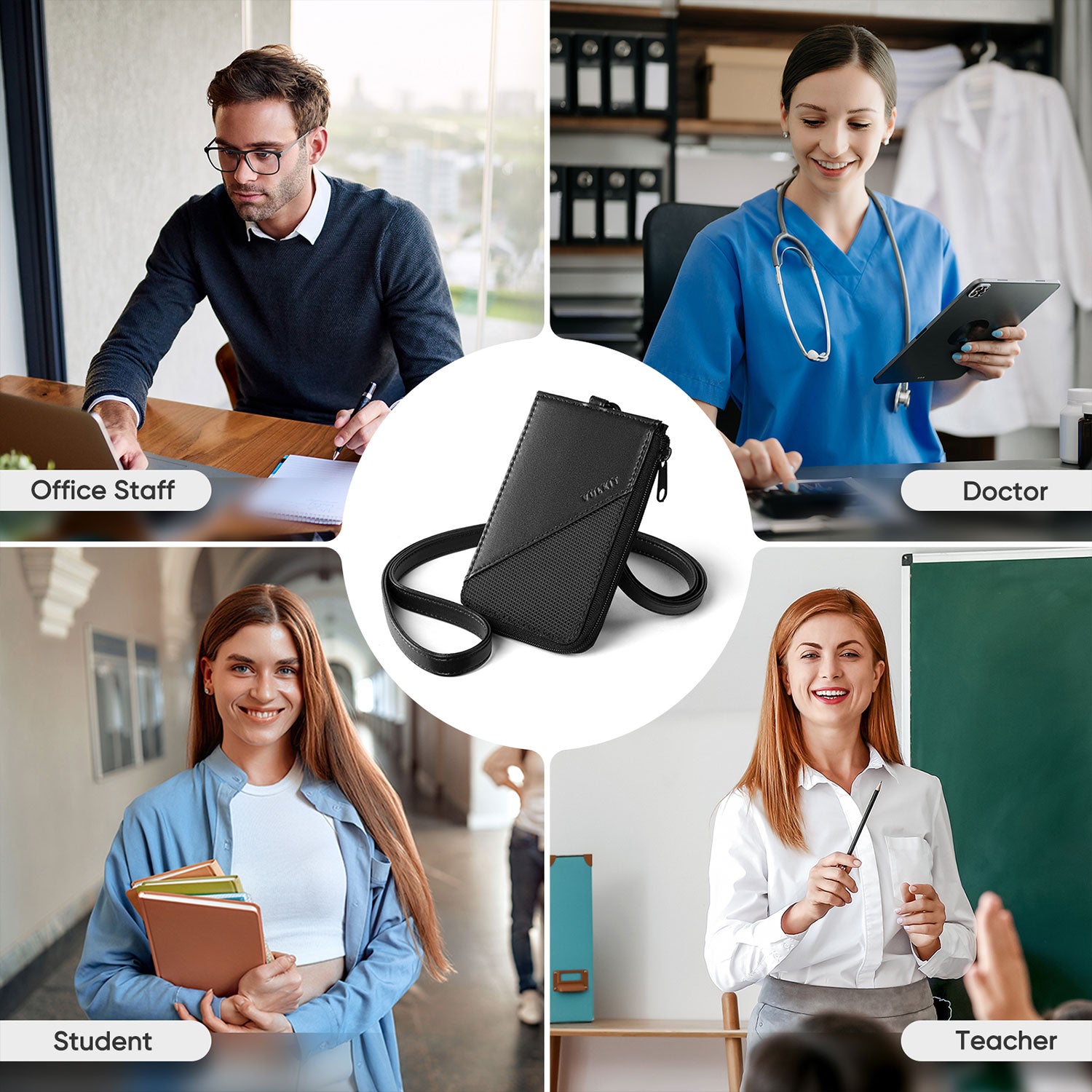 VBH103- RFID Blocking All-in-One Work Badge Wallet – VULKIT