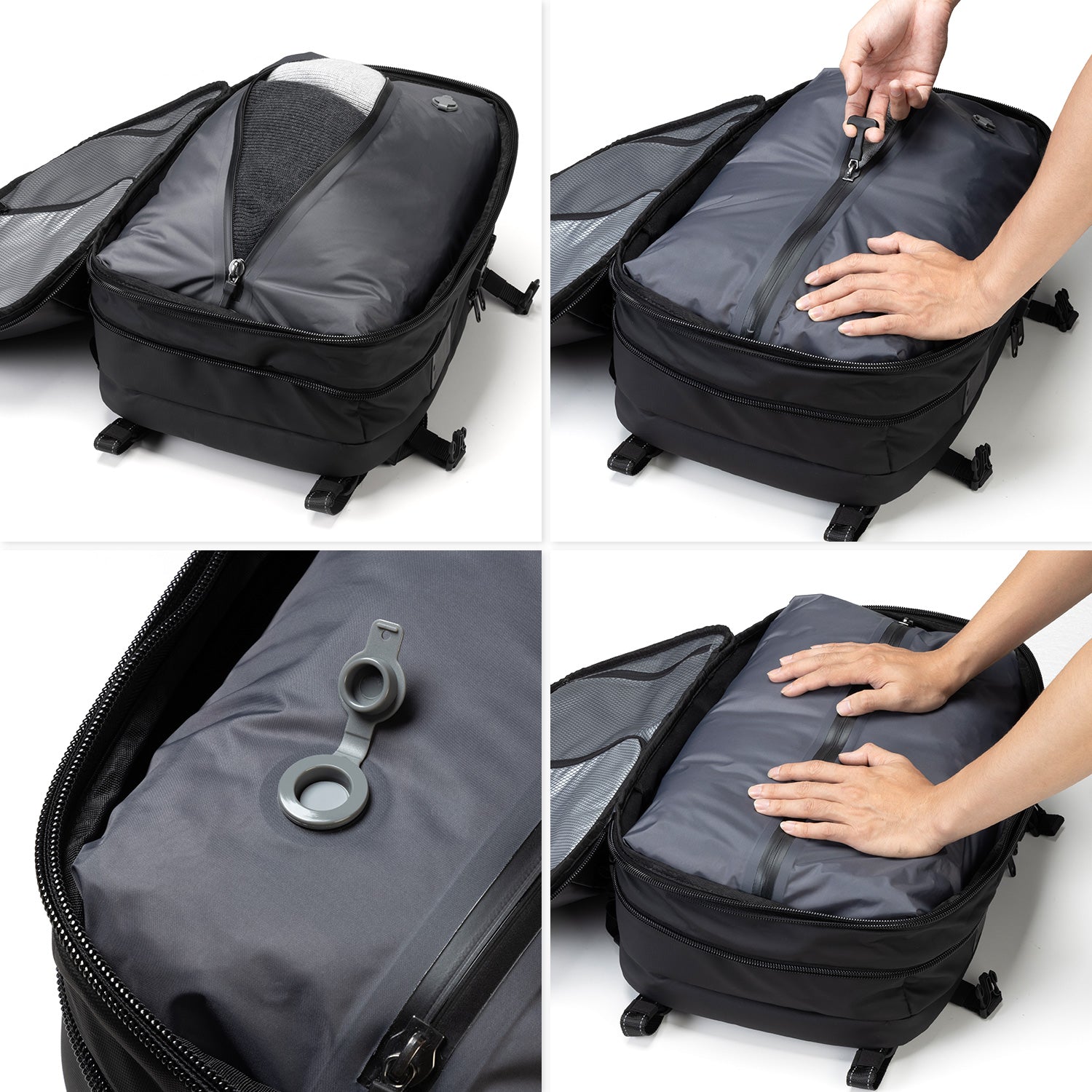 VBP101 - Expandable Waterproof Travel Backpack with USB Vacuum