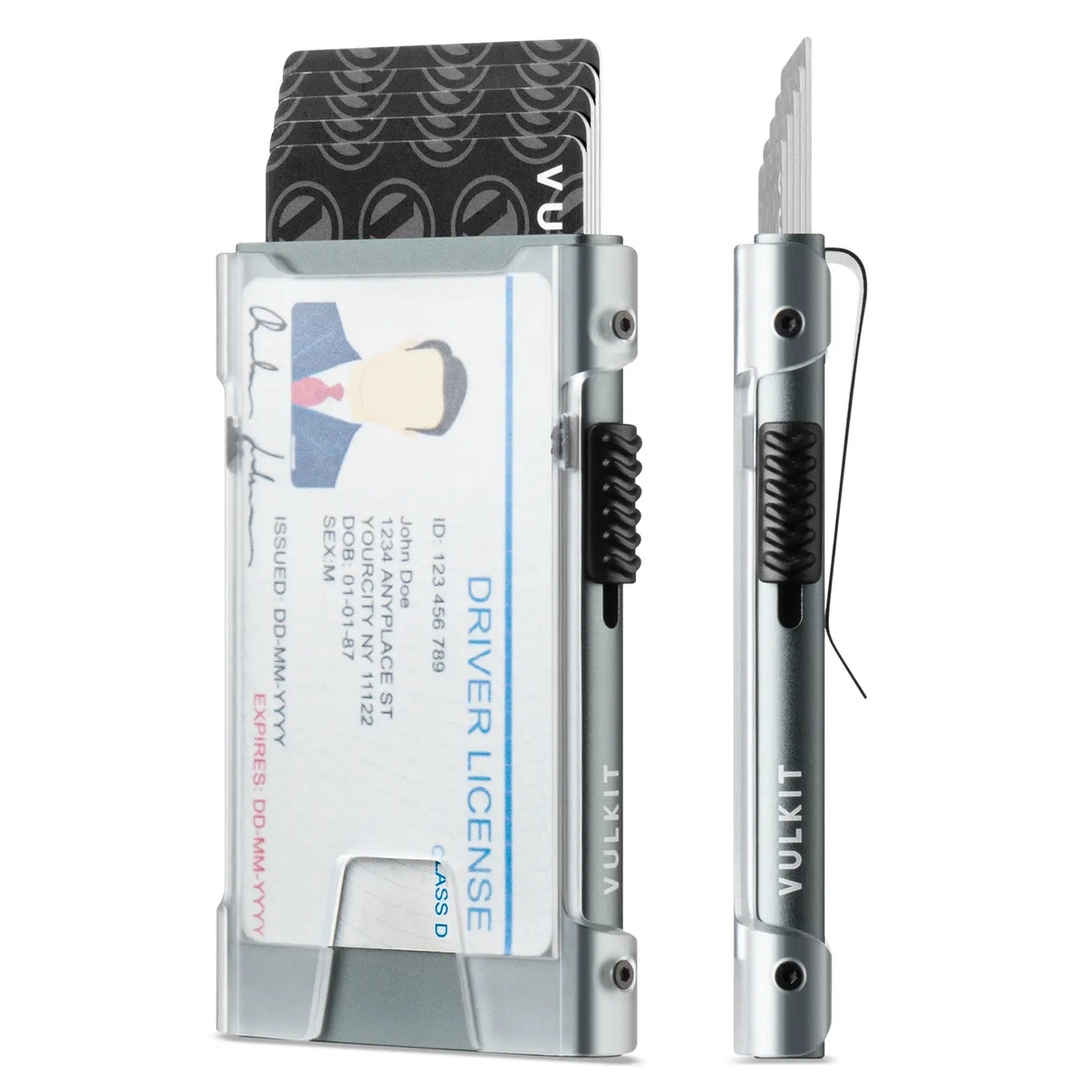 VC300 - With/Without Money Clip, Side Slider Mechanism, Light & Slim Design Cardholder