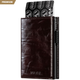 VC302P- Genuine Leather, Side Slider Mechanism, Back Zipper Slot, Magnetic Strip Closure Tri-fold Wallet