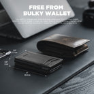 VC315P - Minimalist Top Grain Leather Wallet with ID Window, RFID Blocking, Pop Up Card Holder & Magnetic Closure