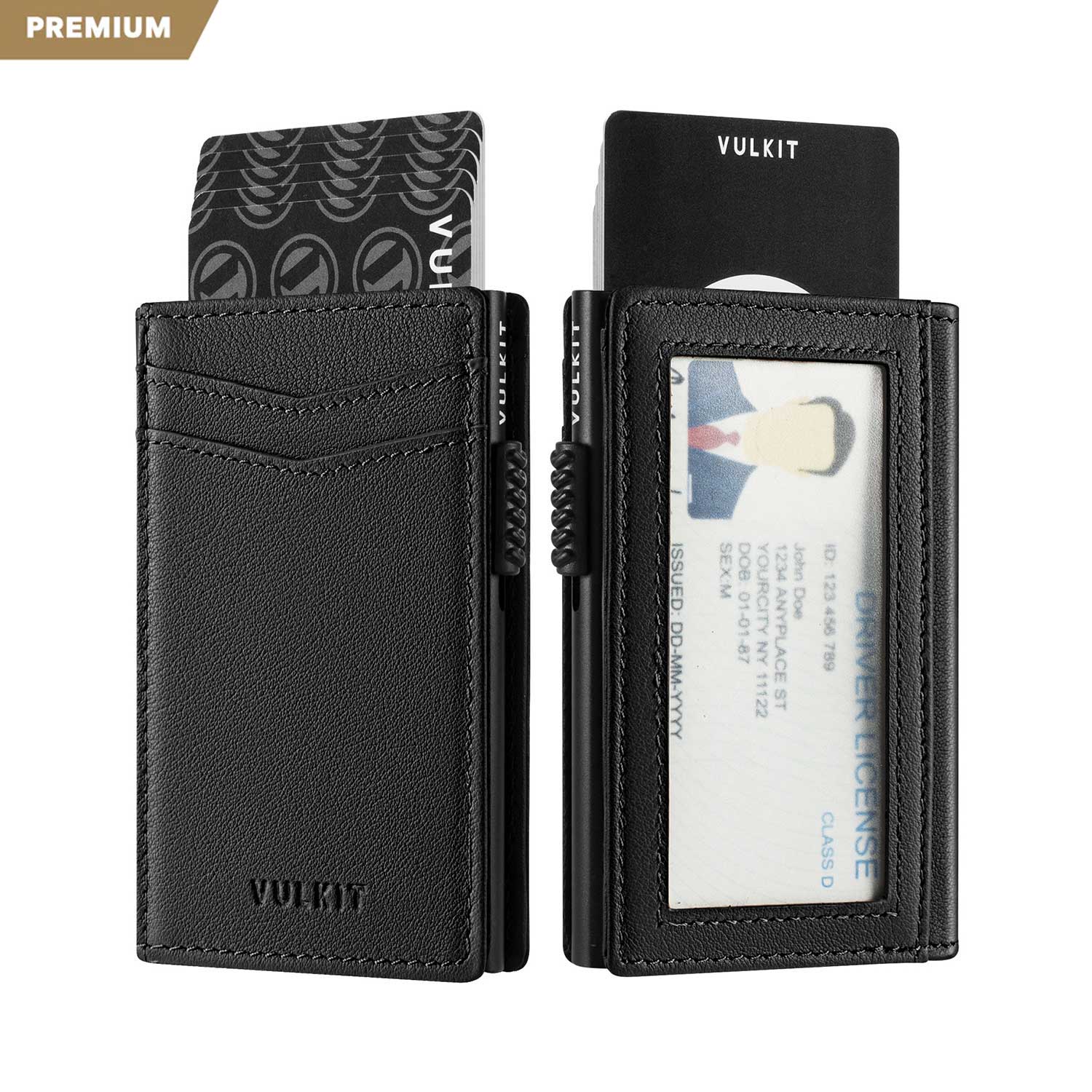 VC315P - Minimalist Top Grain Leather Wallet with ID Window, RFID