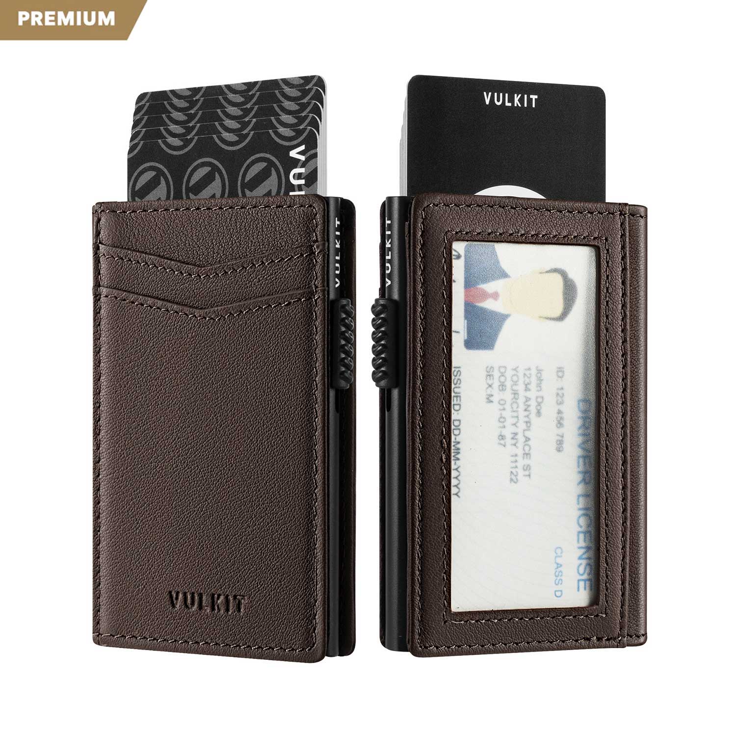 VC315P - Minimalist Top Grain Leather Wallet with ID Window, RFID