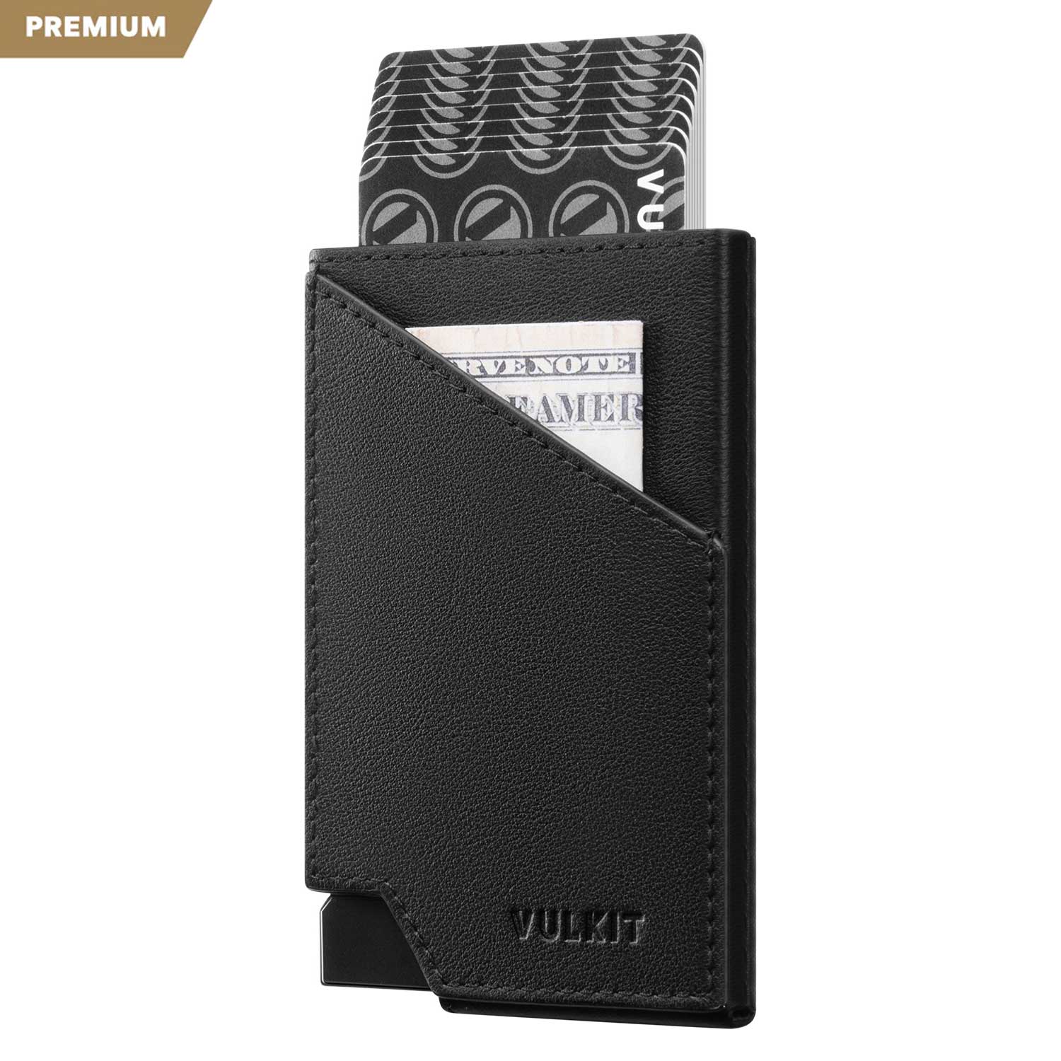 VC401P - RFID Blocking Genuine Leather Pop-Up Card Wallet – VULKIT