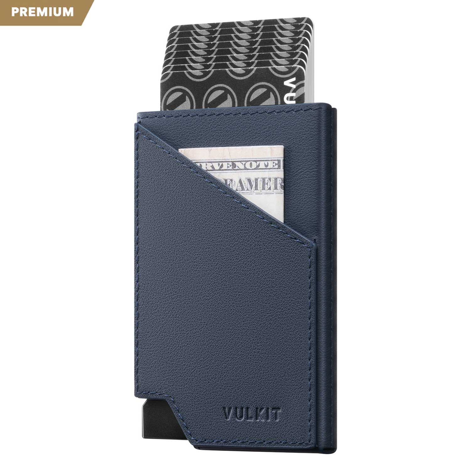 VC401P - RFID Blocking Genuine Leather Pop-Up Card Wallet – VULKIT