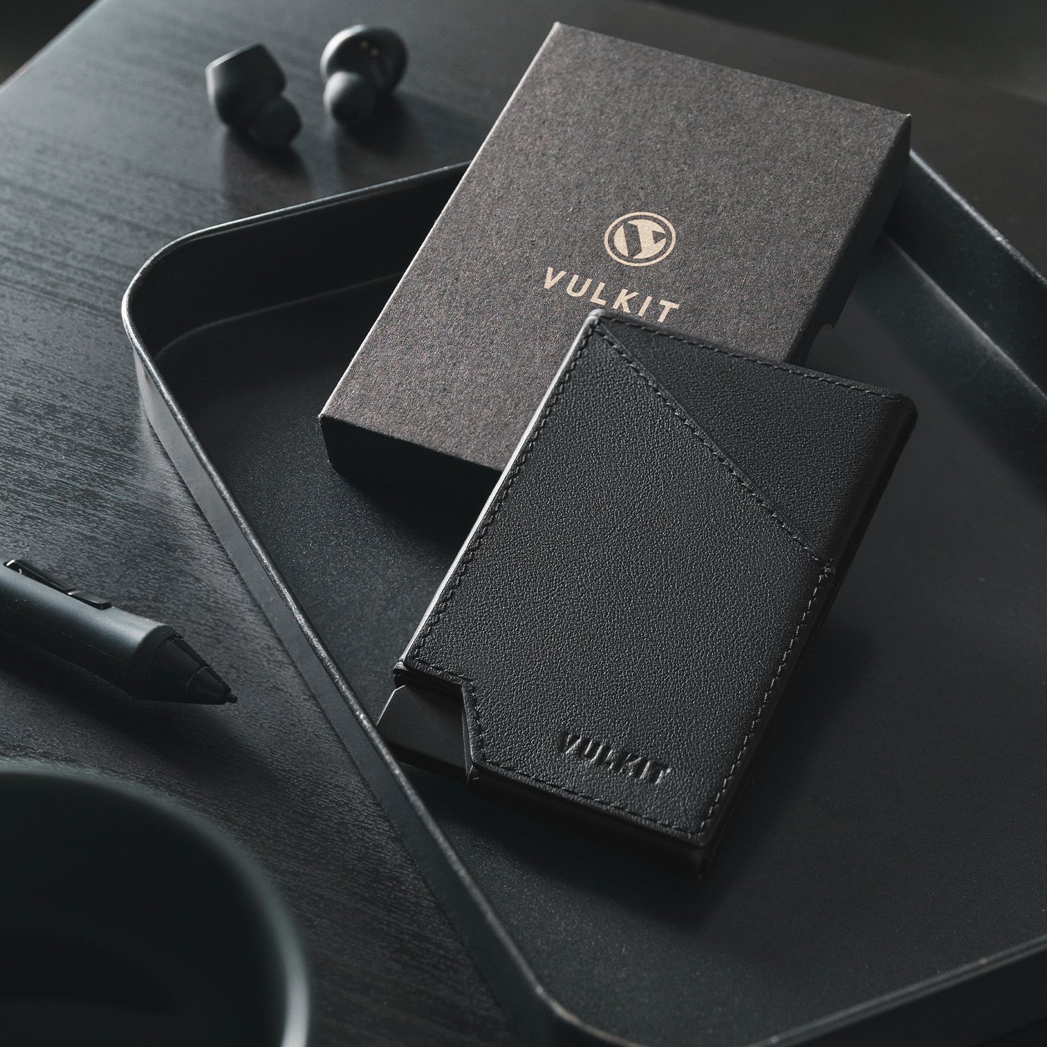 VC401P - RFID Blocking Genuine Leather Pop-Up Card Wallet – VULKIT