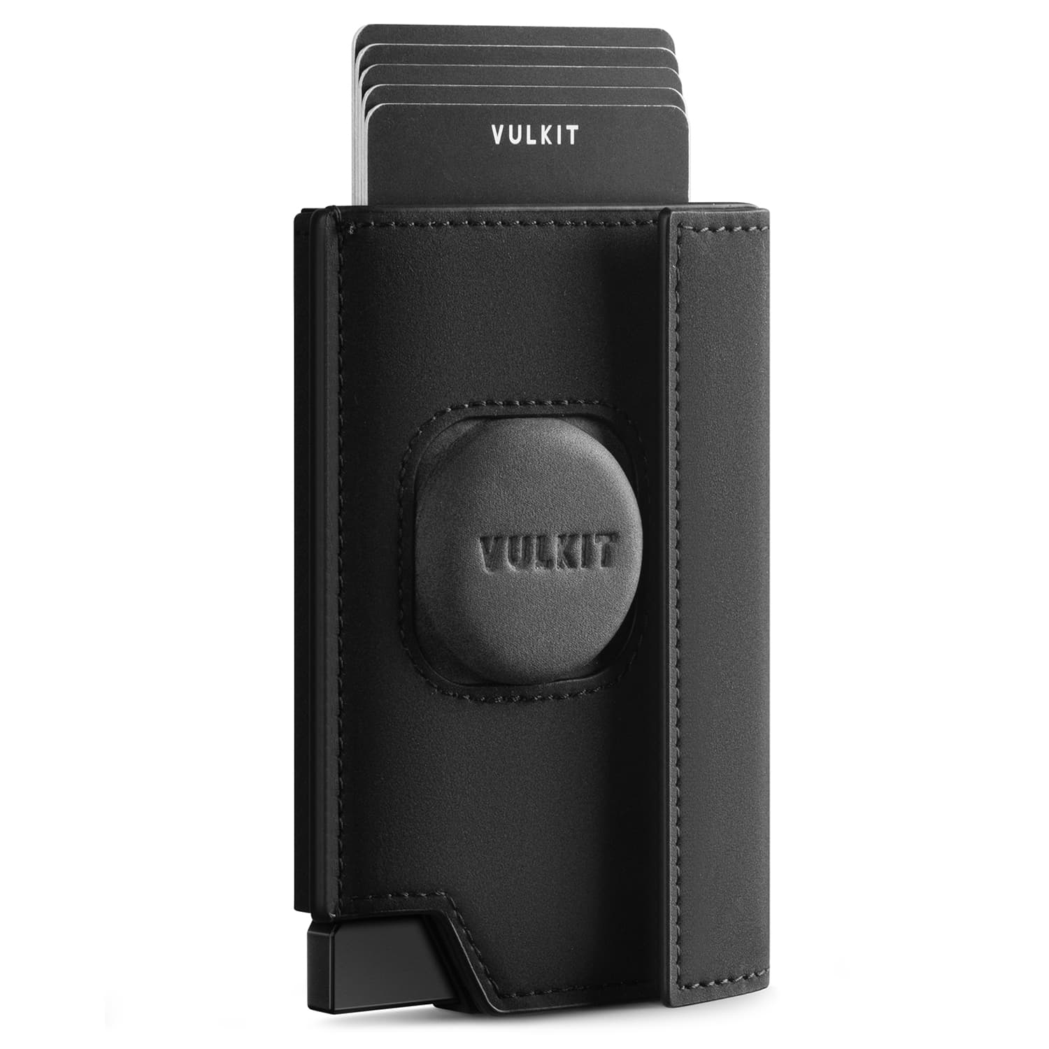 VC418 - Card Holder with Airtag Cover, Pop-Up Credit Card Ejector RFID Blocking, ID Window and Coin Pocket, Magnetic Closure