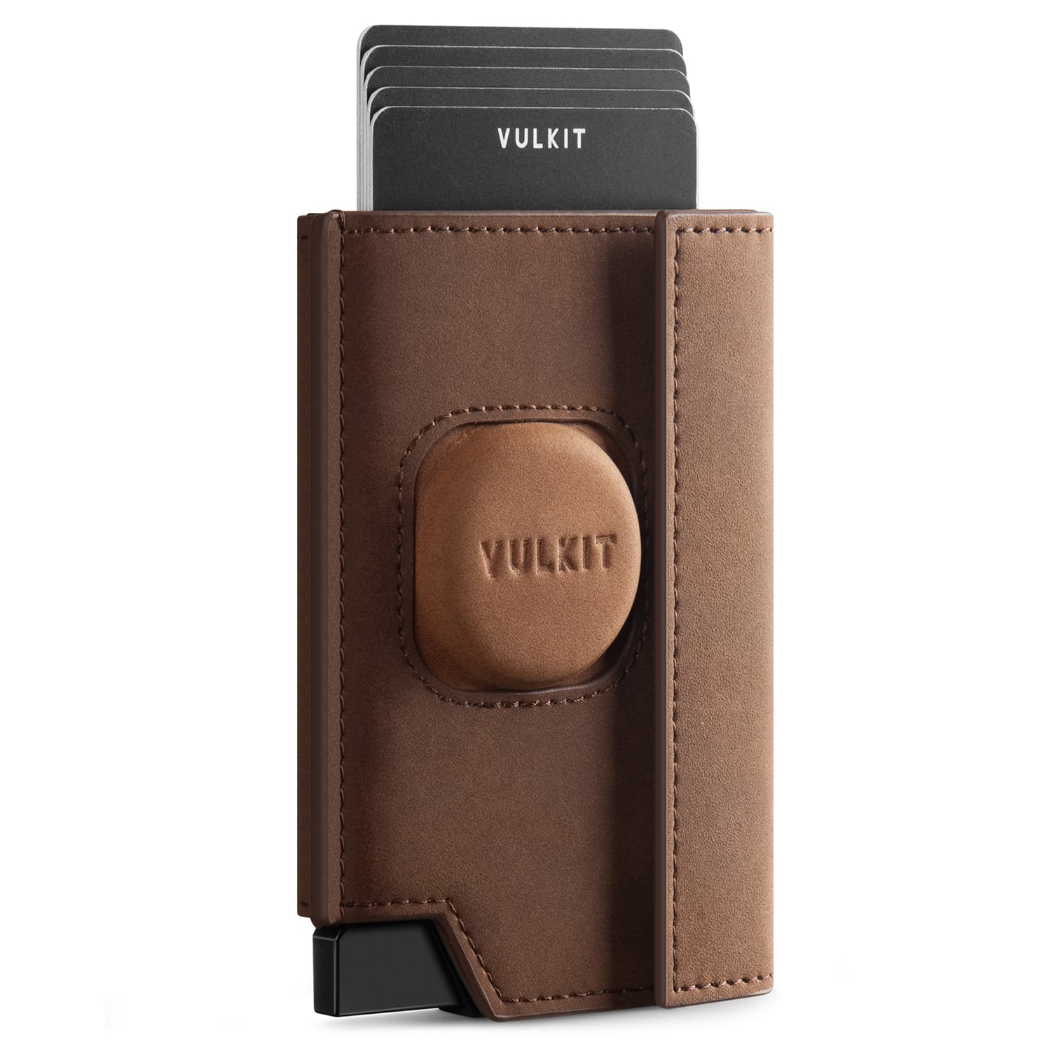 VC418 - Card Holder with Airtag Cover, Pop-Up Credit Card Ejector RFID Blocking, ID Window and Coin Pocket, Magnetic Closure