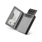 VC502 - Card Holder with Card Ejector, RFID Blocking, Zipper Coin Pocket, ID Window, and Magnetic Closure